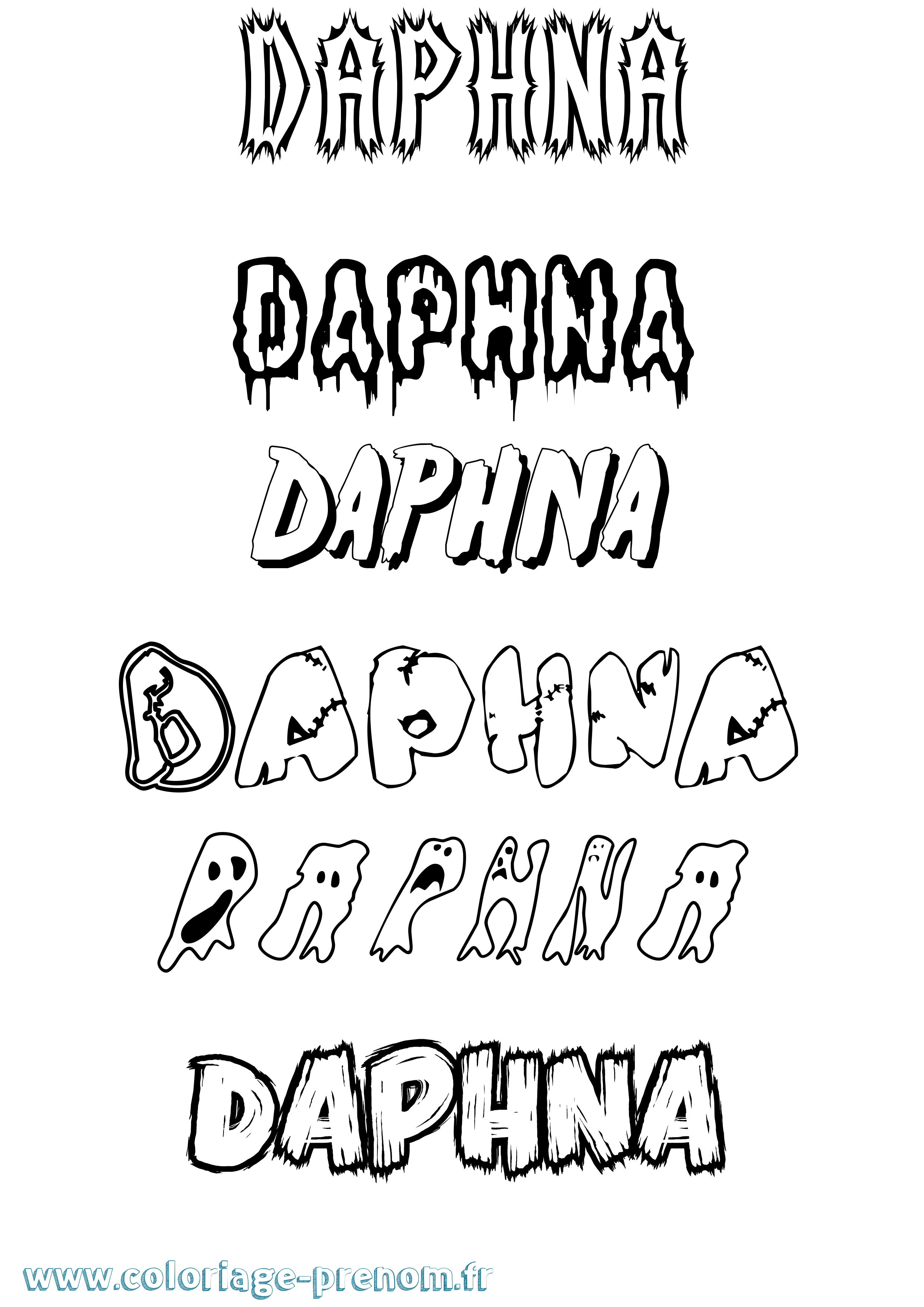 Coloriage Daphna Frisson Coloriage prénom Daphna Frisson