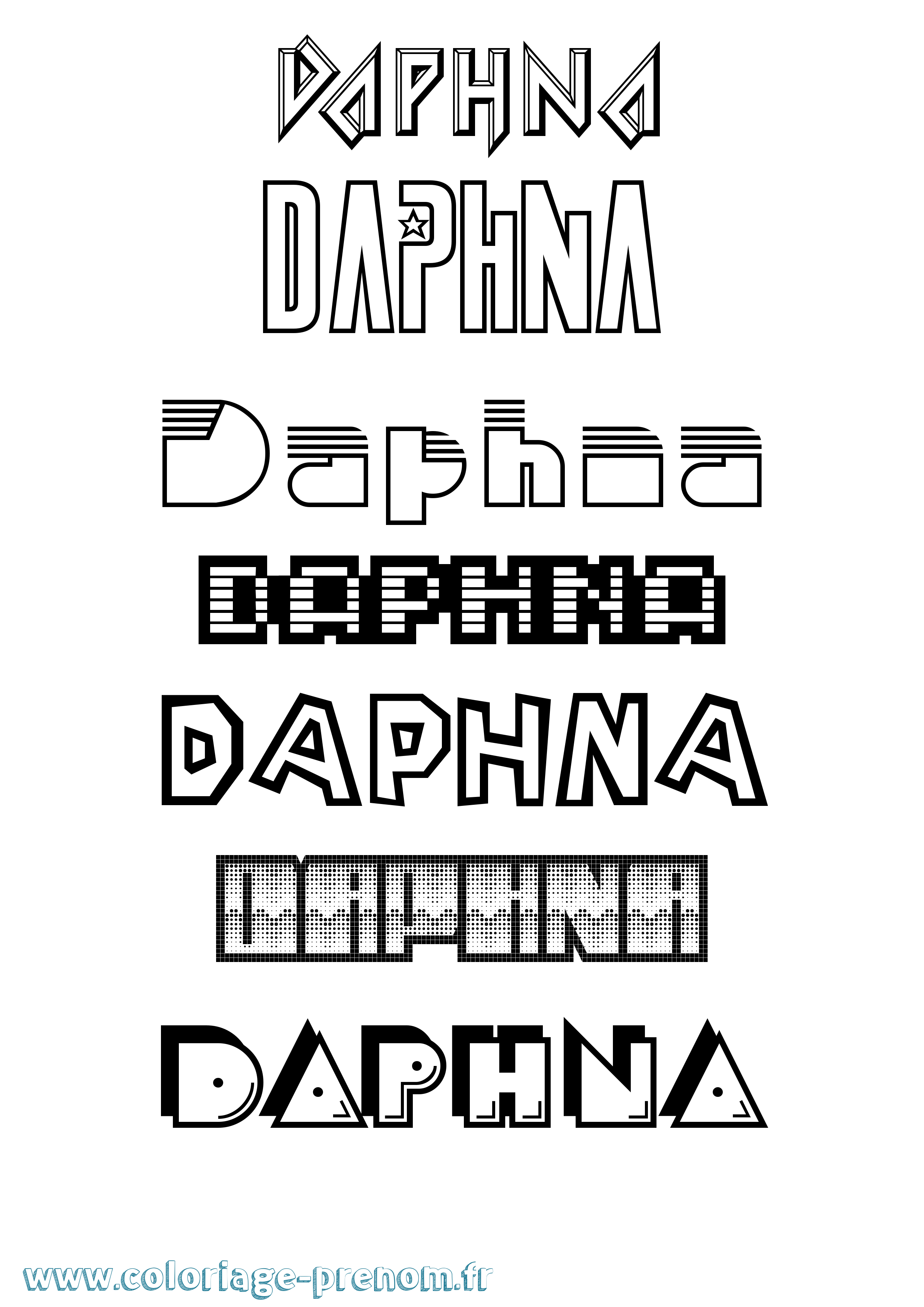 Coloriage Daphna Jeux Vidéos Coloriage prénom Daphna Jeux Vidéos