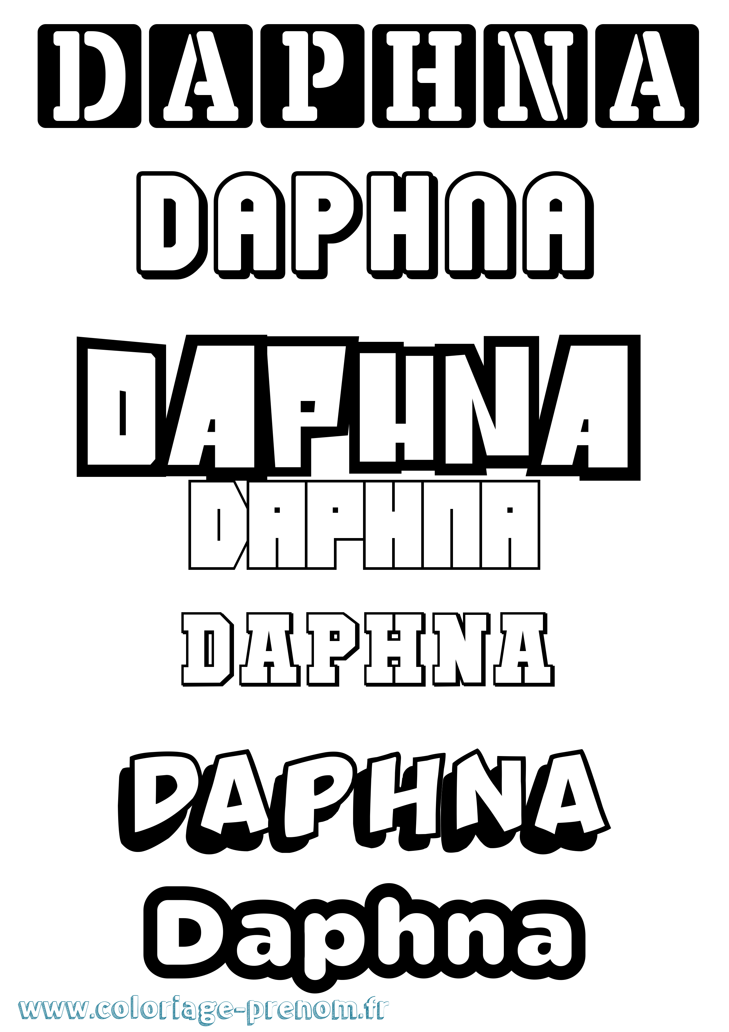 Coloriage Daphna Simple Coloriage prénom Daphna Simple