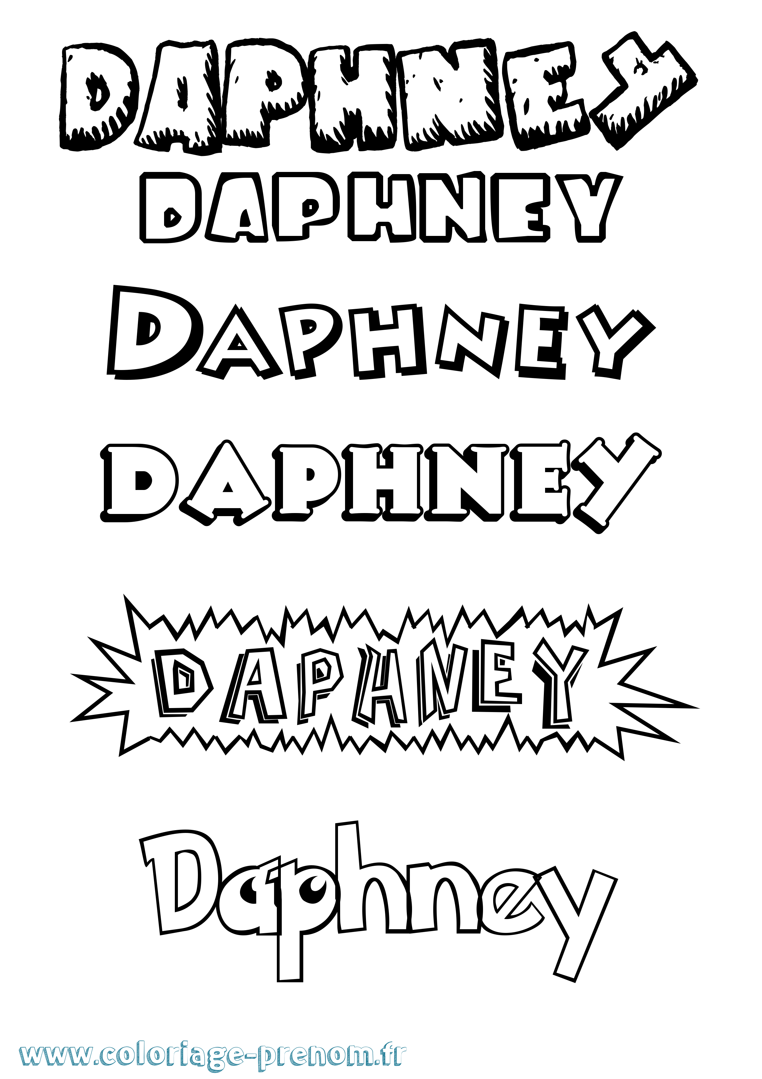 Coloriage Daphney Dessin Animé Coloriage prénom Daphney Dessin Animé