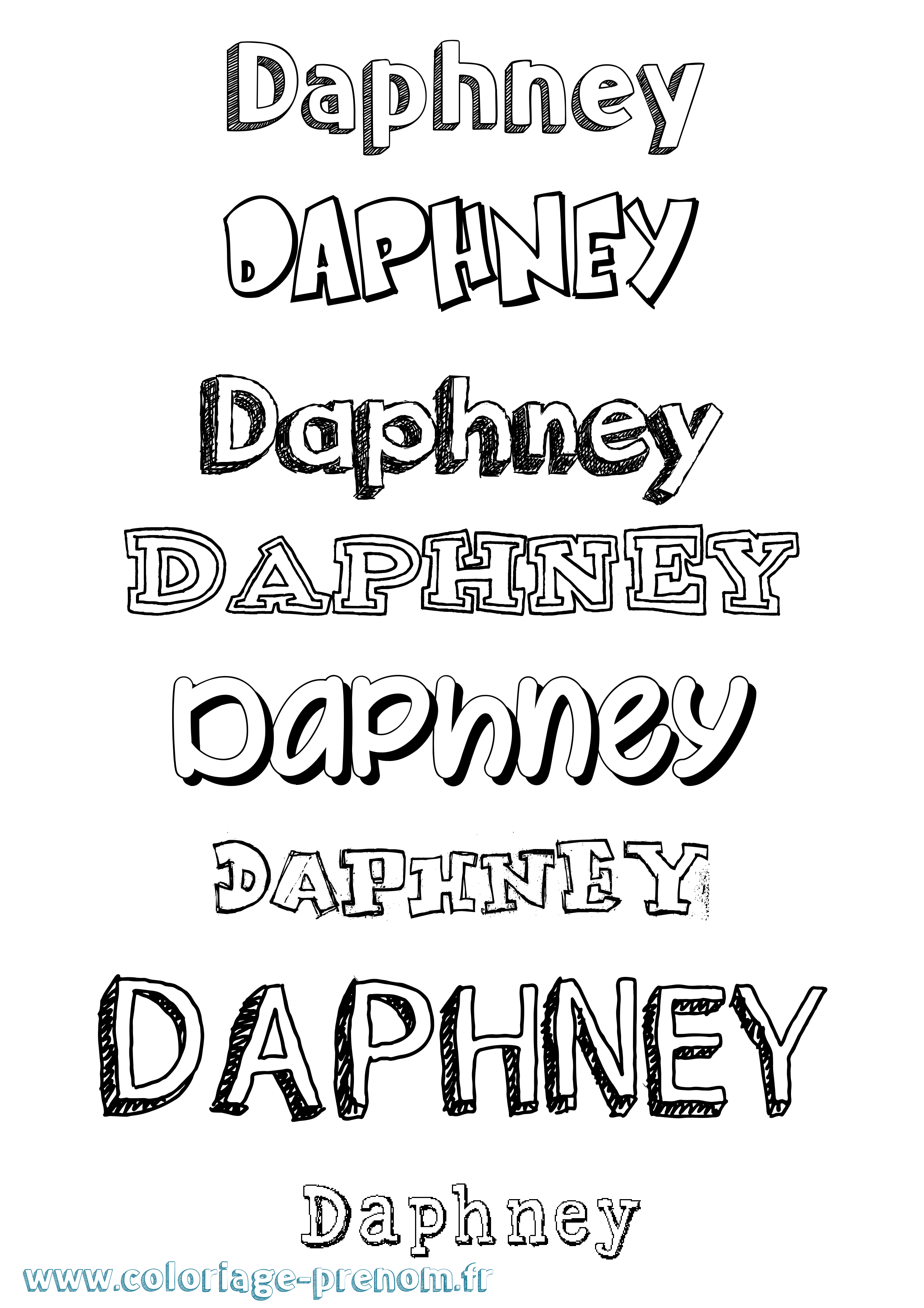 Coloriage Daphney Dessiné Coloriage prénom Daphney Dessiné