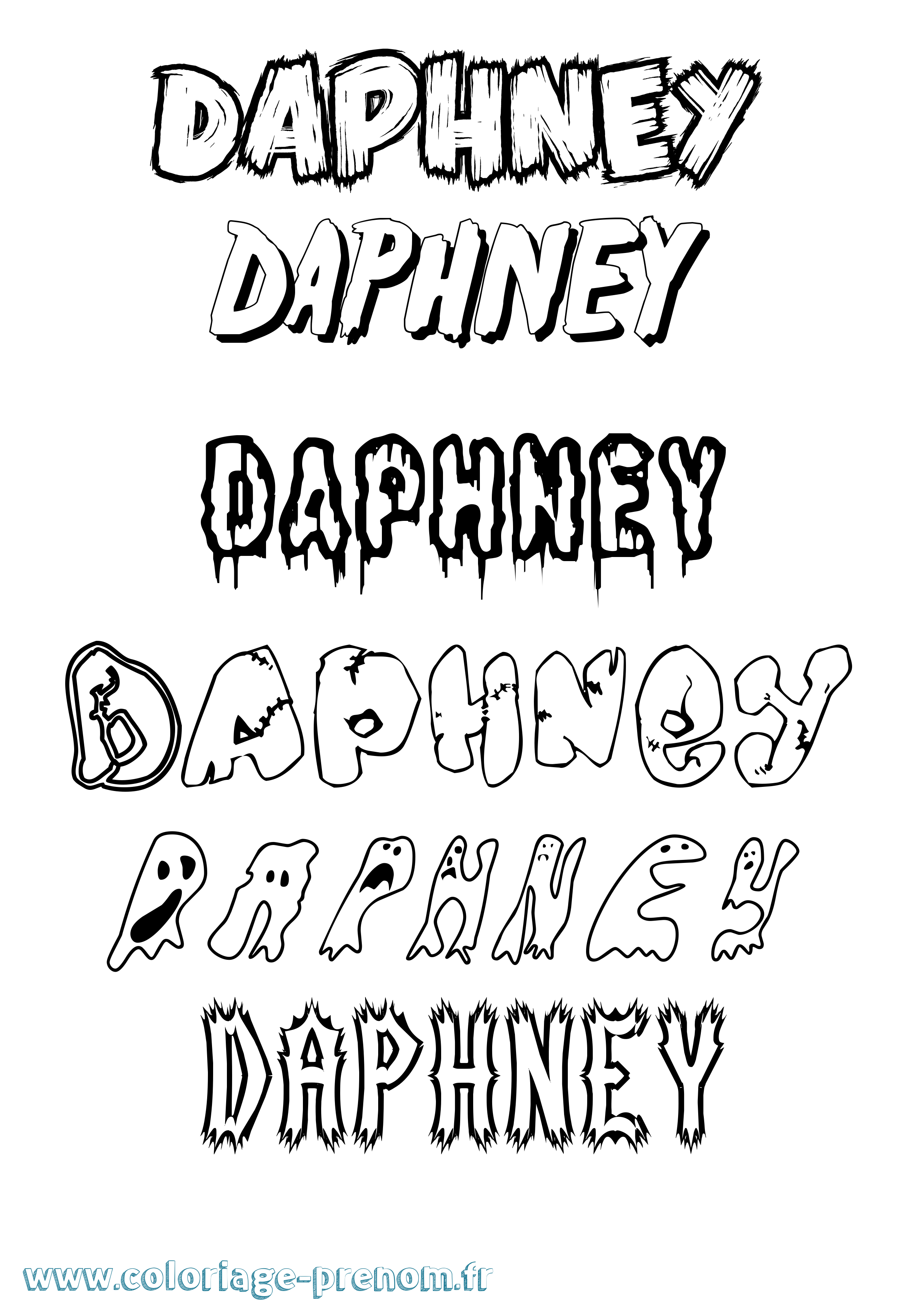 Coloriage Daphney Frisson Coloriage prénom Daphney Frisson