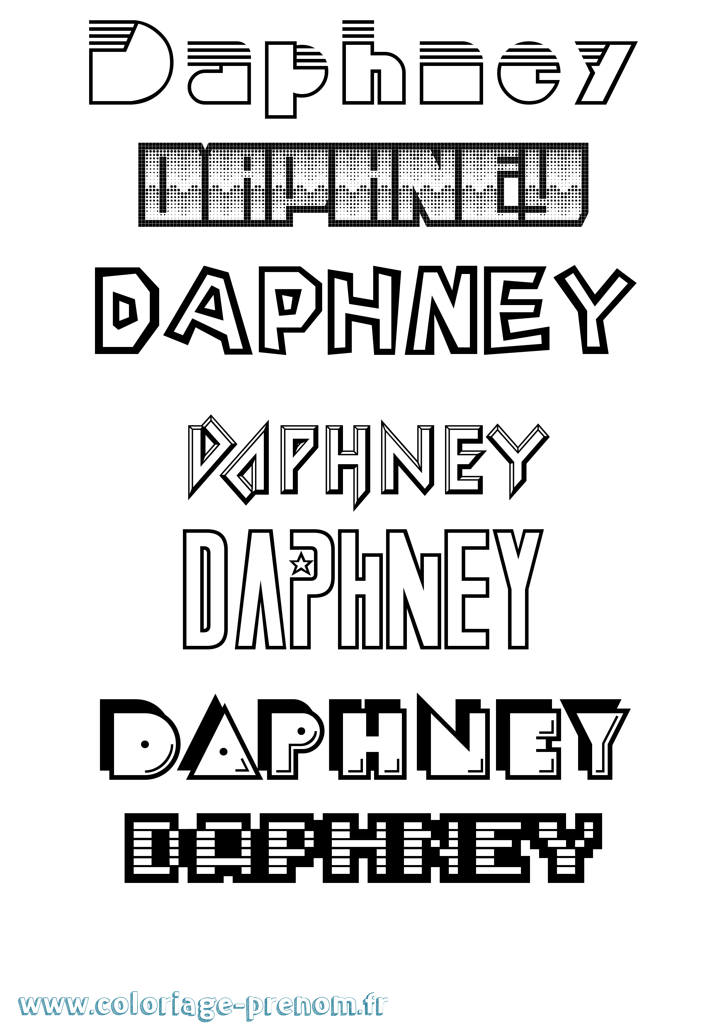 Coloriage Daphney Jeux Vidéos Coloriage prénom Daphney Jeux Vidéos