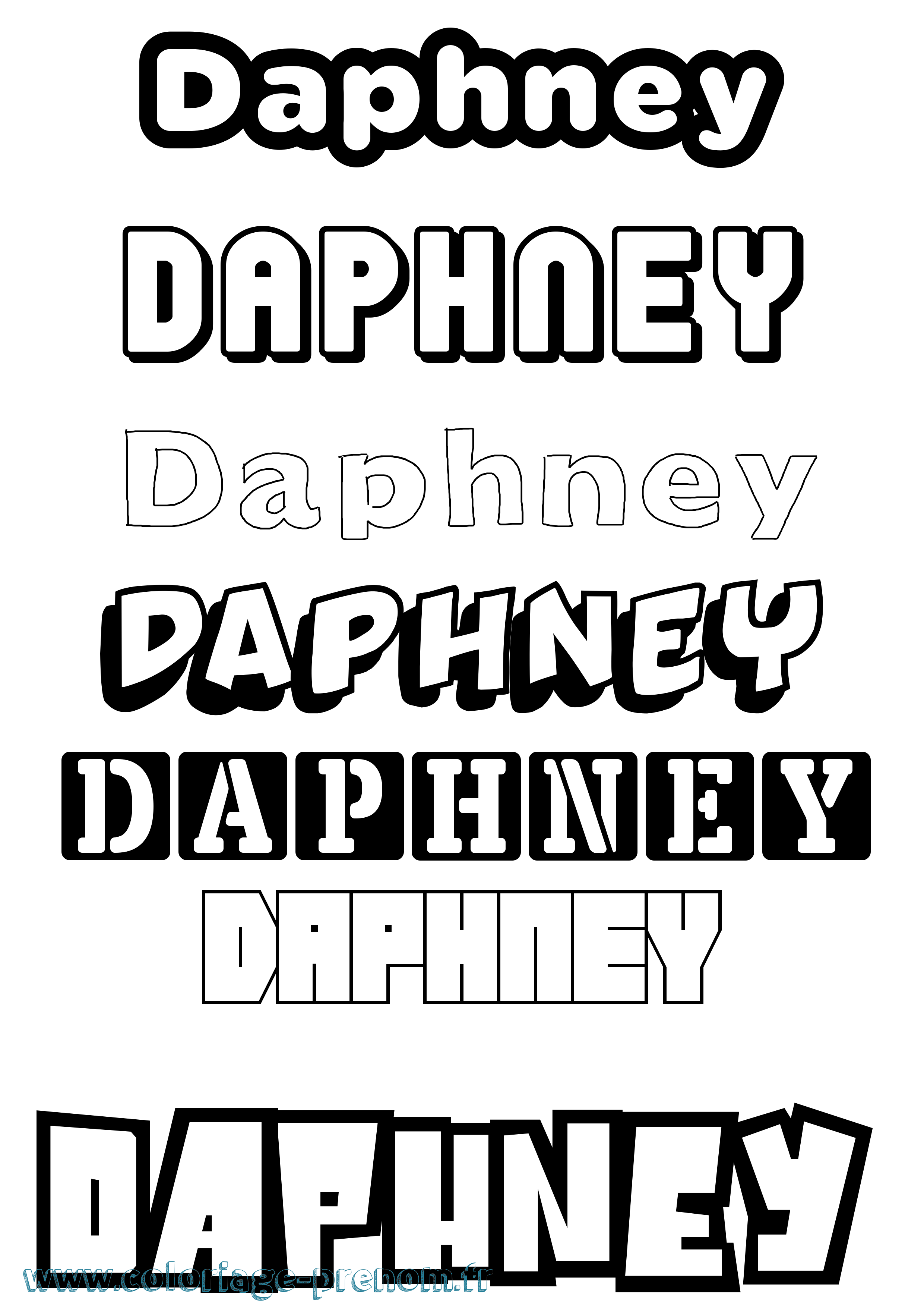 Coloriage Daphney Simple Coloriage prénom Daphney Simple