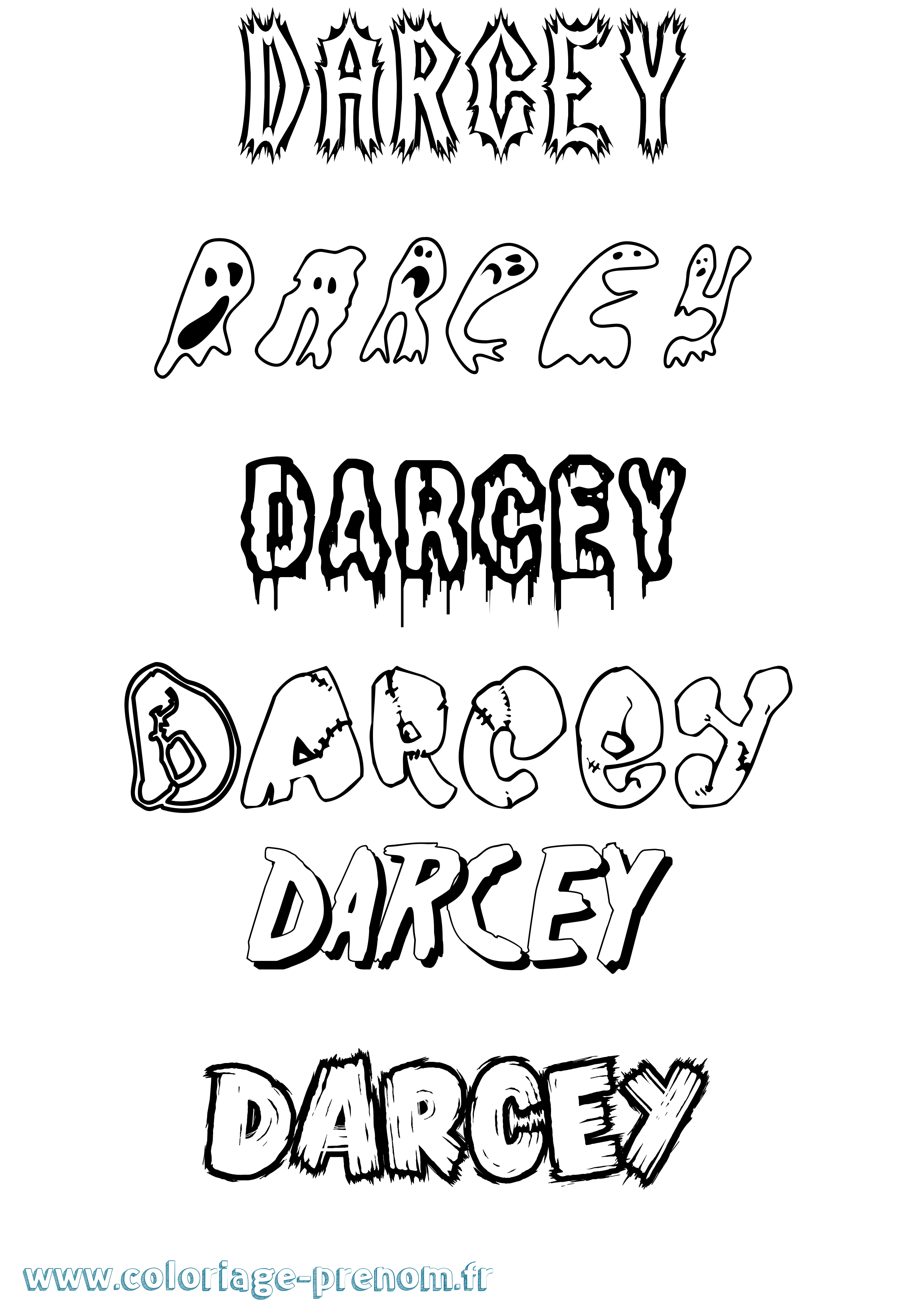 Coloriage Darcey Frisson Coloriage prénom Darcey Frisson