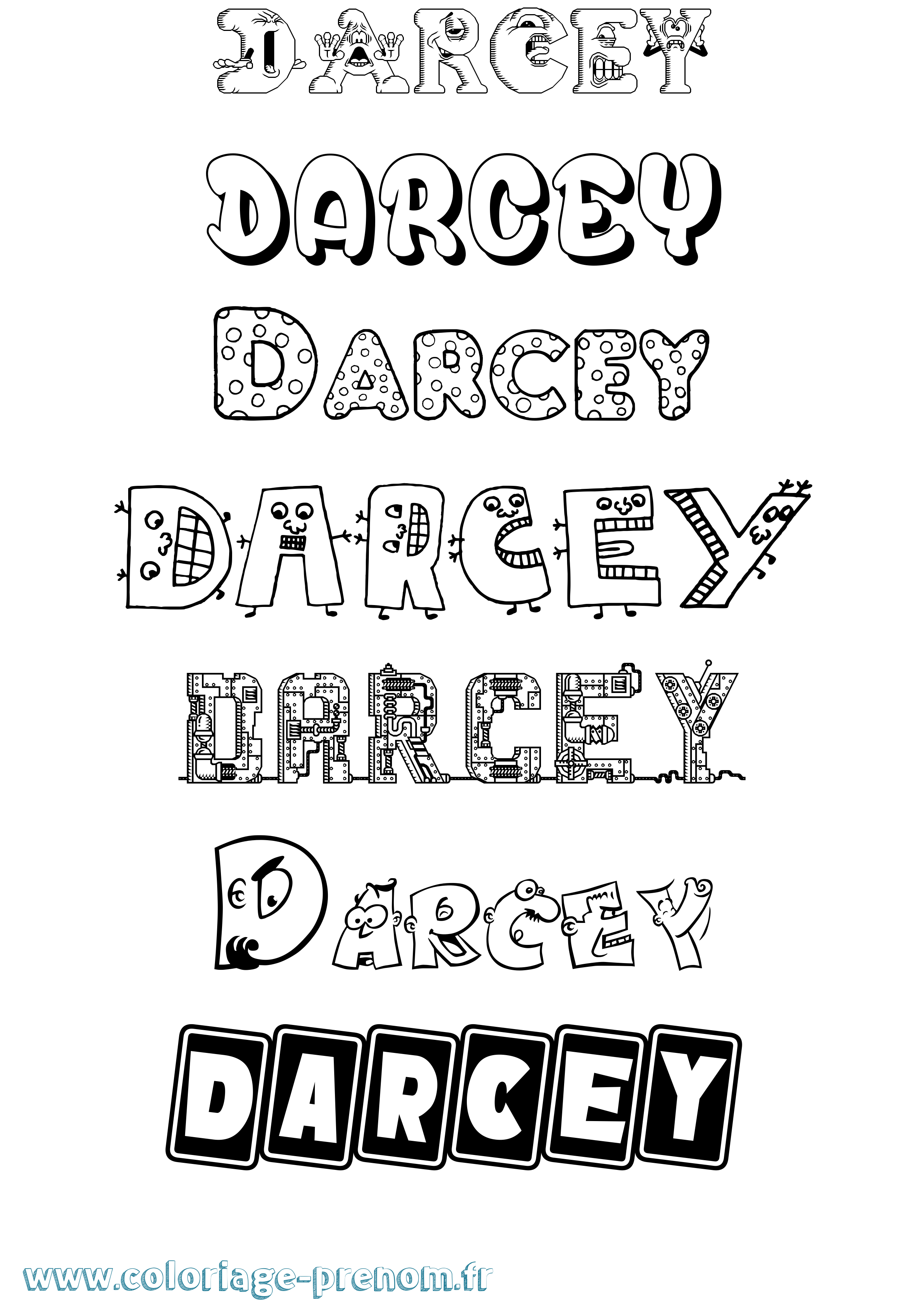 Coloriage Darcey Fun Coloriage prénom Darcey Fun