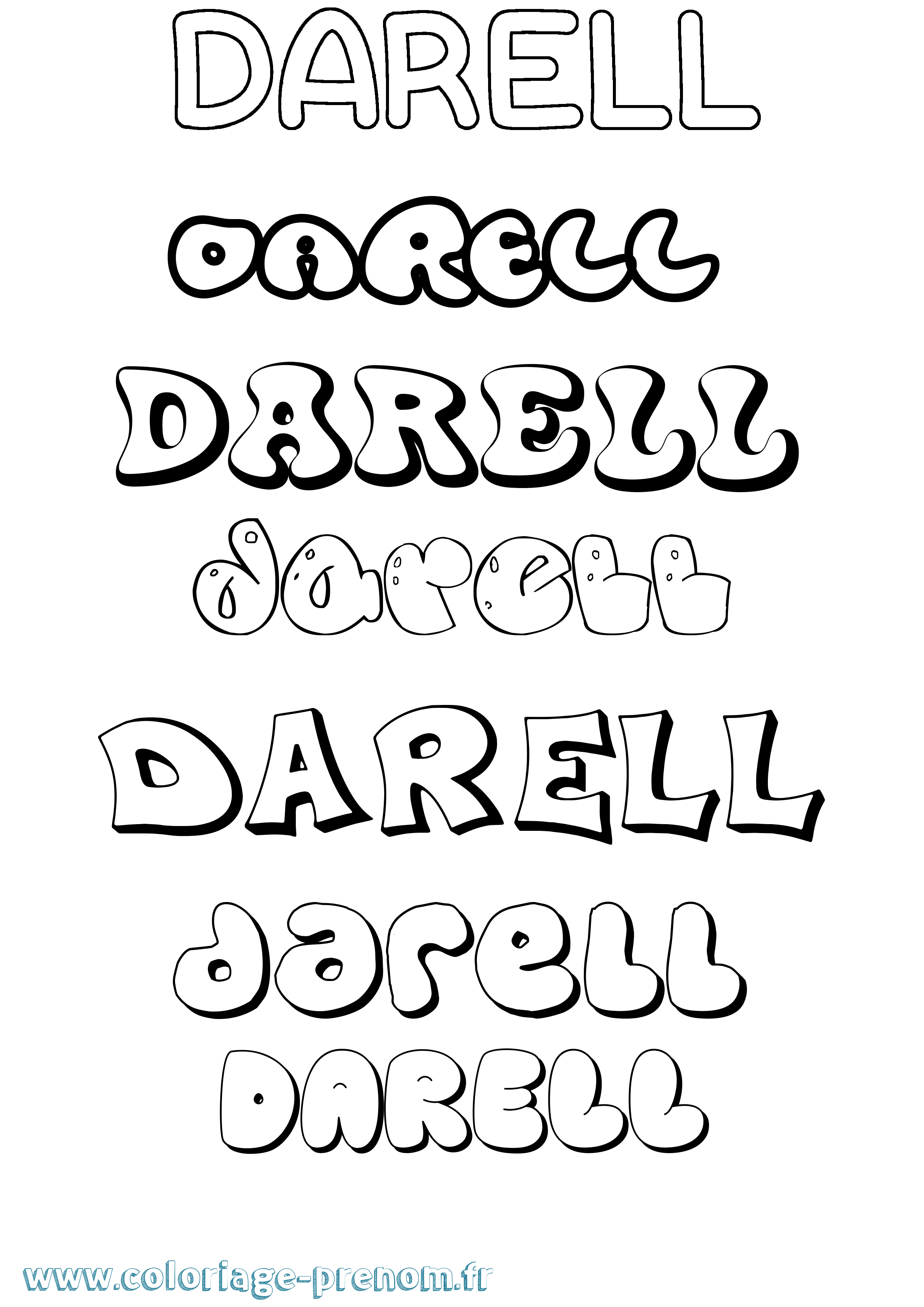 Coloriage Darell Bubble Coloriage prénom Darell Bubble