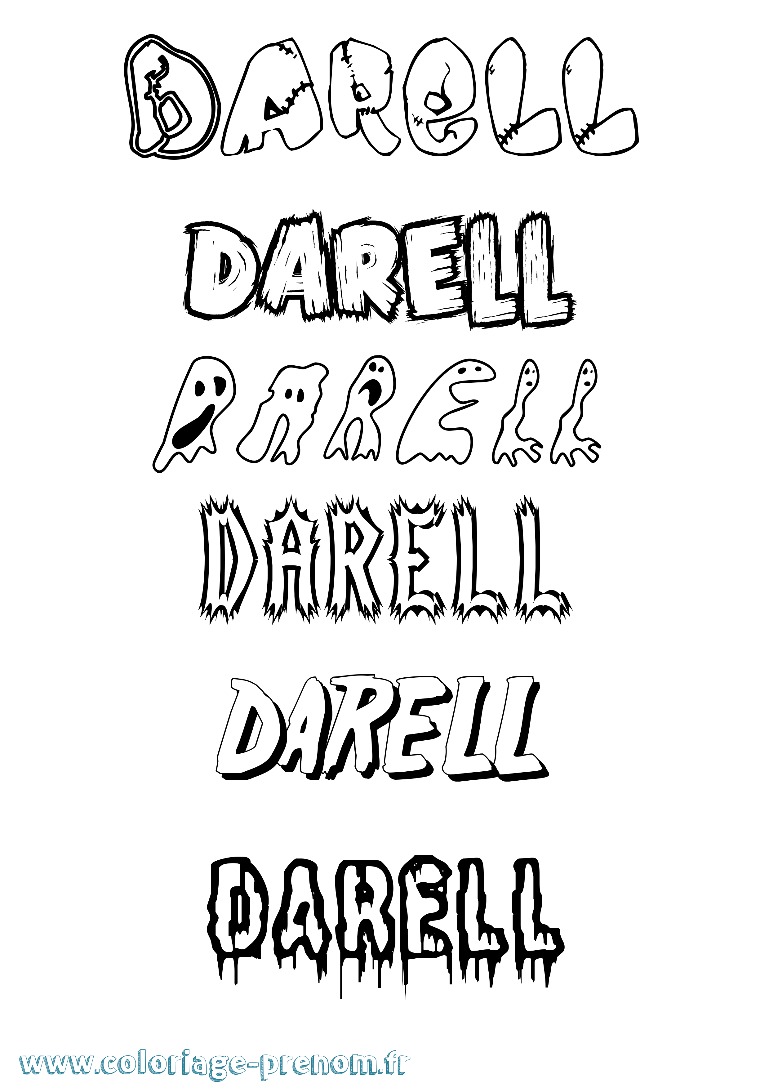 Coloriage Darell Frisson Coloriage prénom Darell Frisson