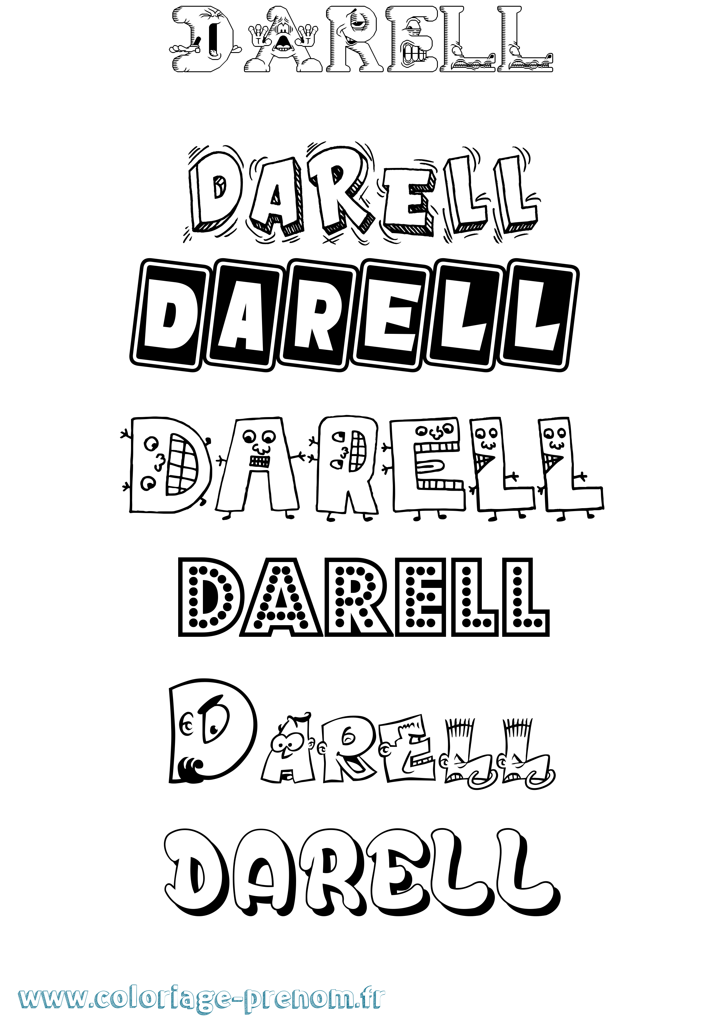 Coloriage Darell Fun Coloriage prénom Darell Fun