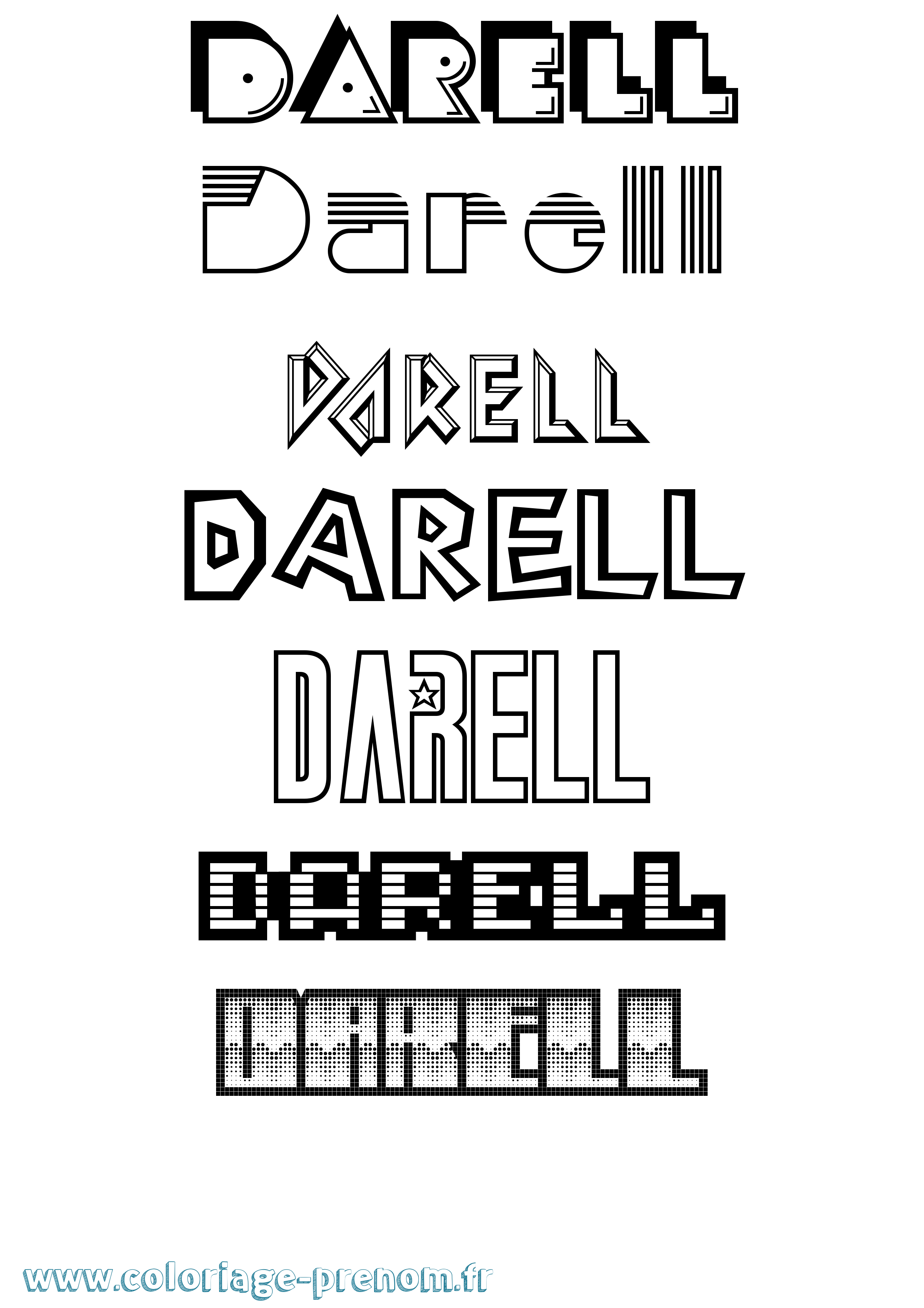 Coloriage Darell Jeux Vidéos Coloriage prénom Darell Jeux Vidéos