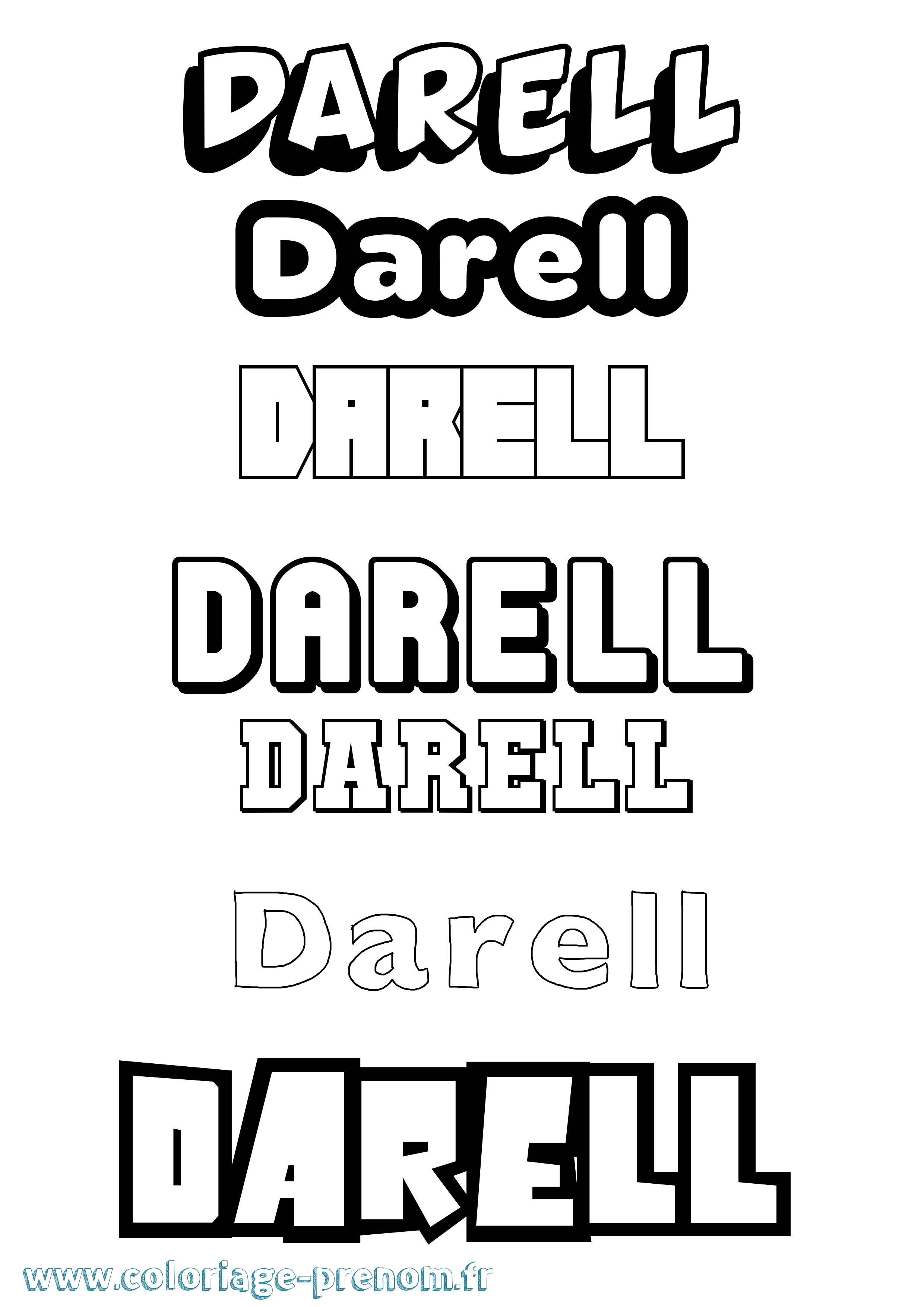 Coloriage Darell Simple Coloriage prénom Darell Simple
