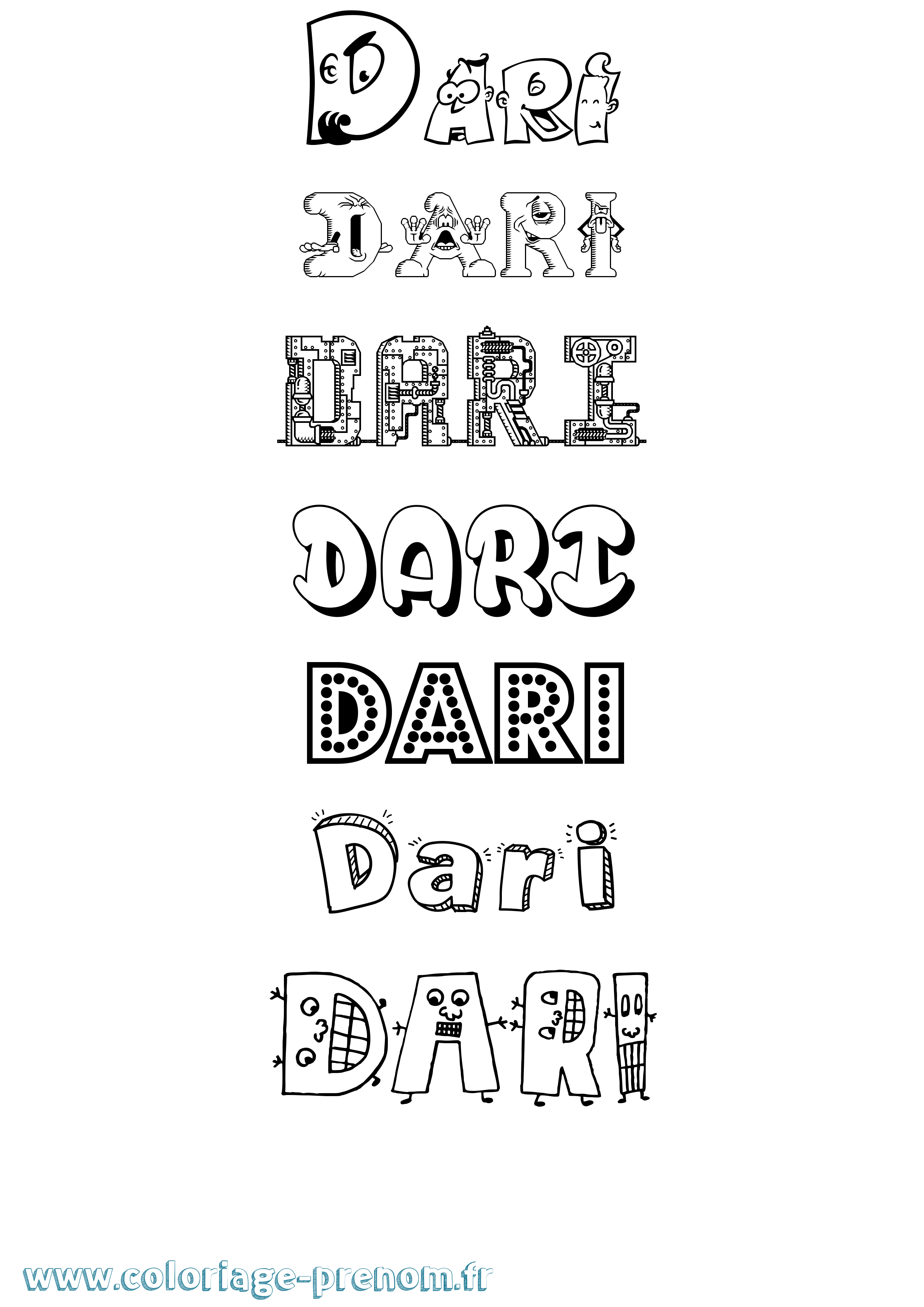 Coloriage Dari Fun Coloriage prénom Dari Fun