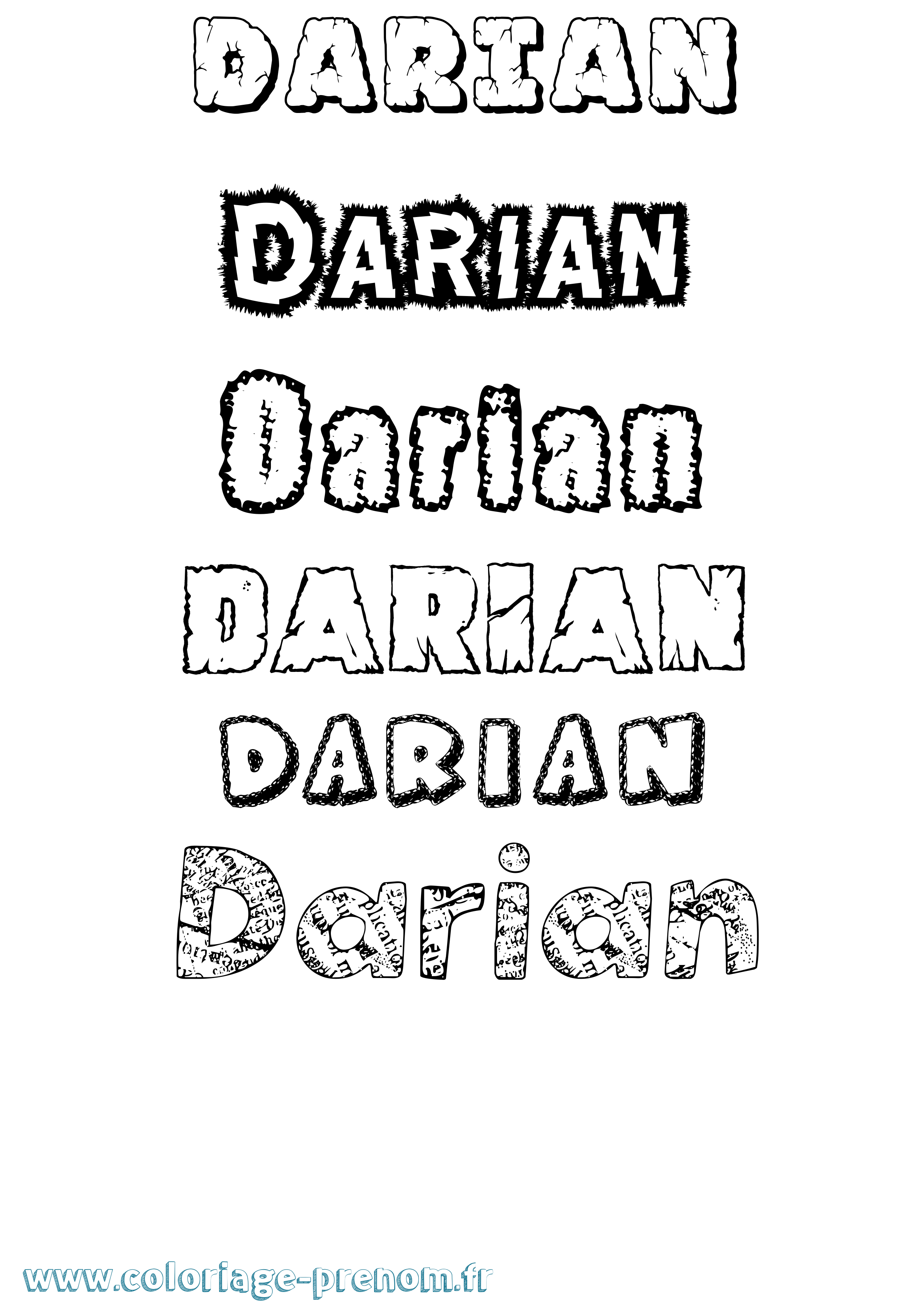 Coloriage Darian Destructuré Coloriage prénom Darian Destructuré