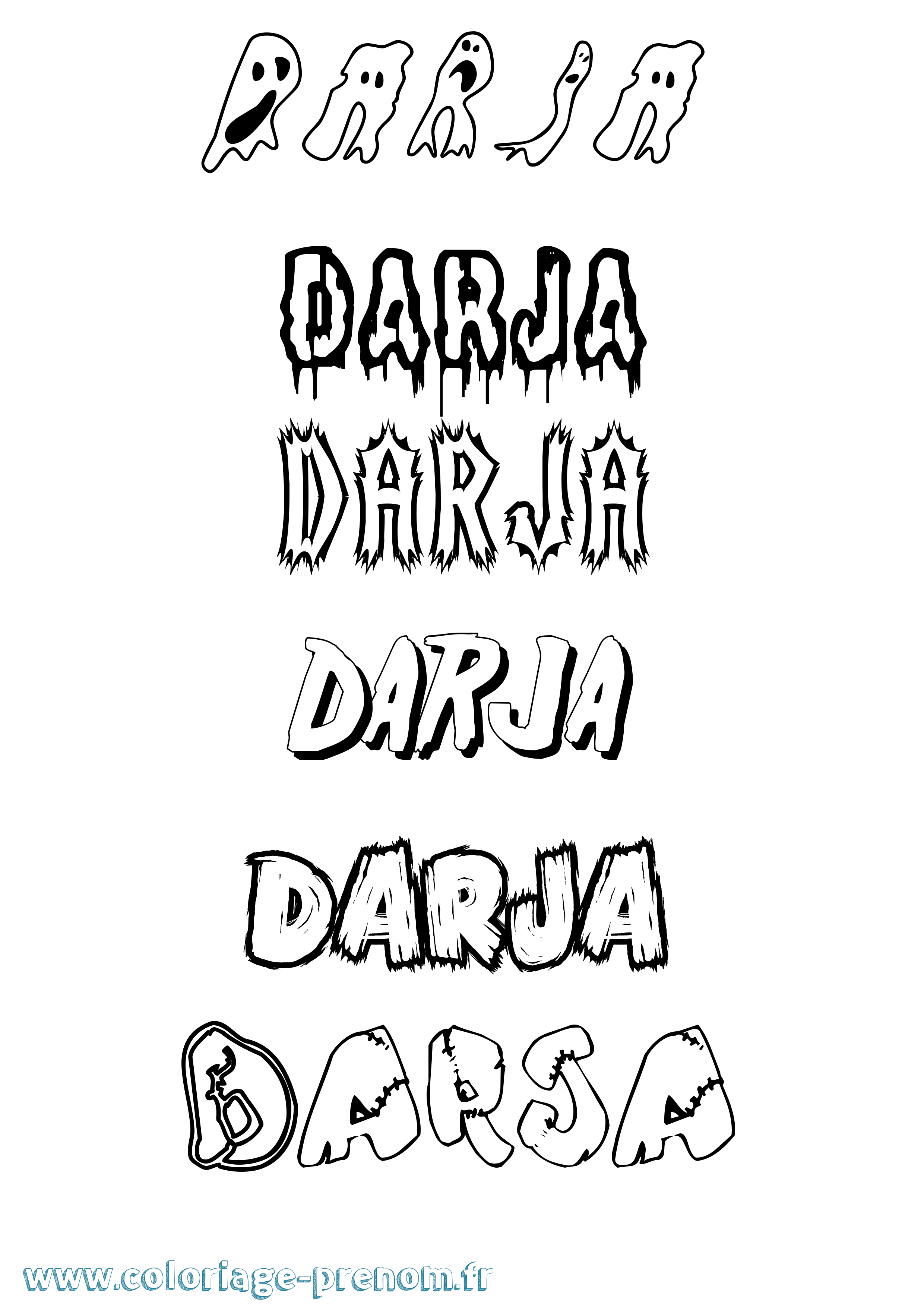 Coloriage Darja Frisson Coloriage prénom Darja Frisson
