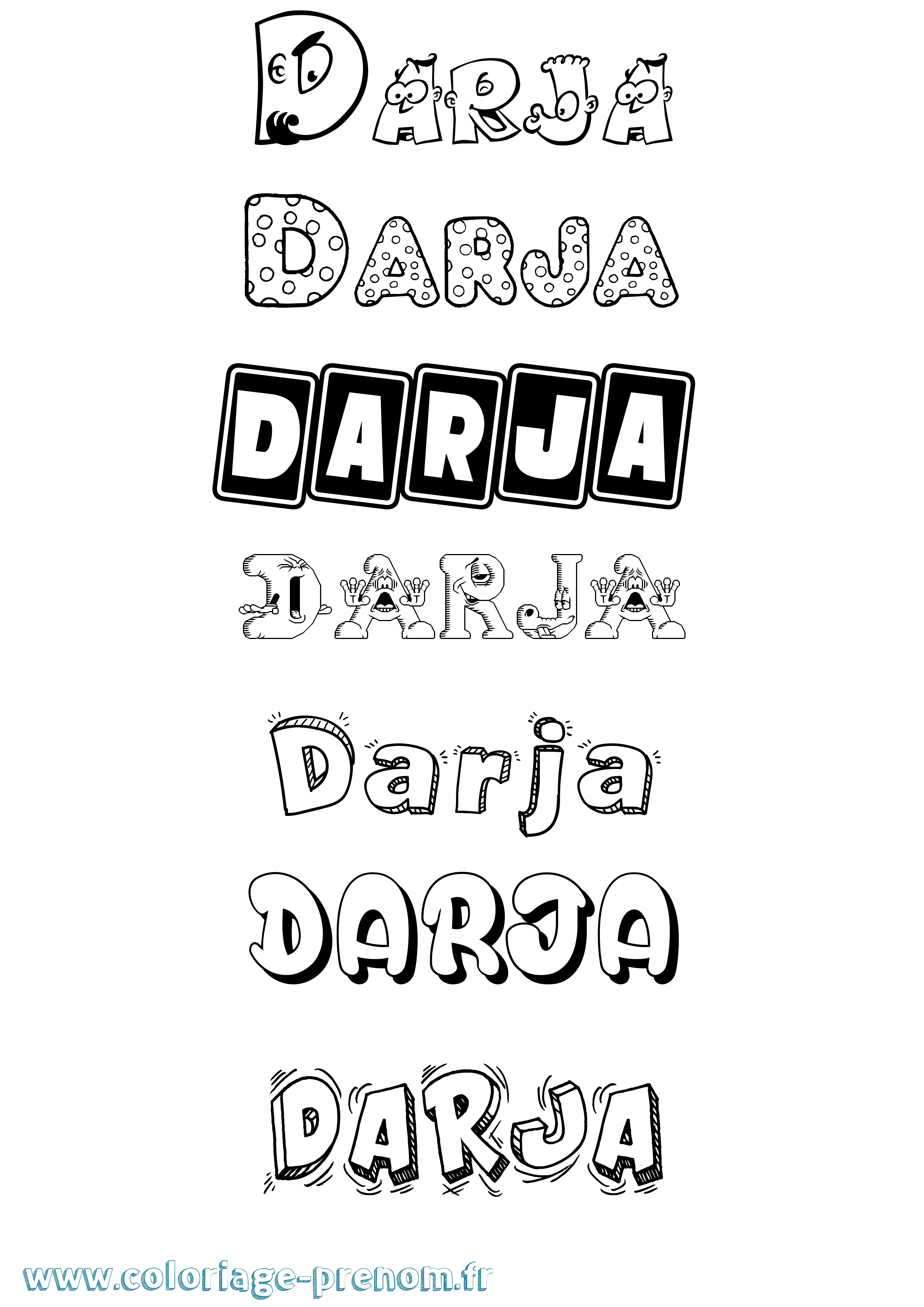 Coloriage Darja Fun Coloriage prénom Darja Fun
