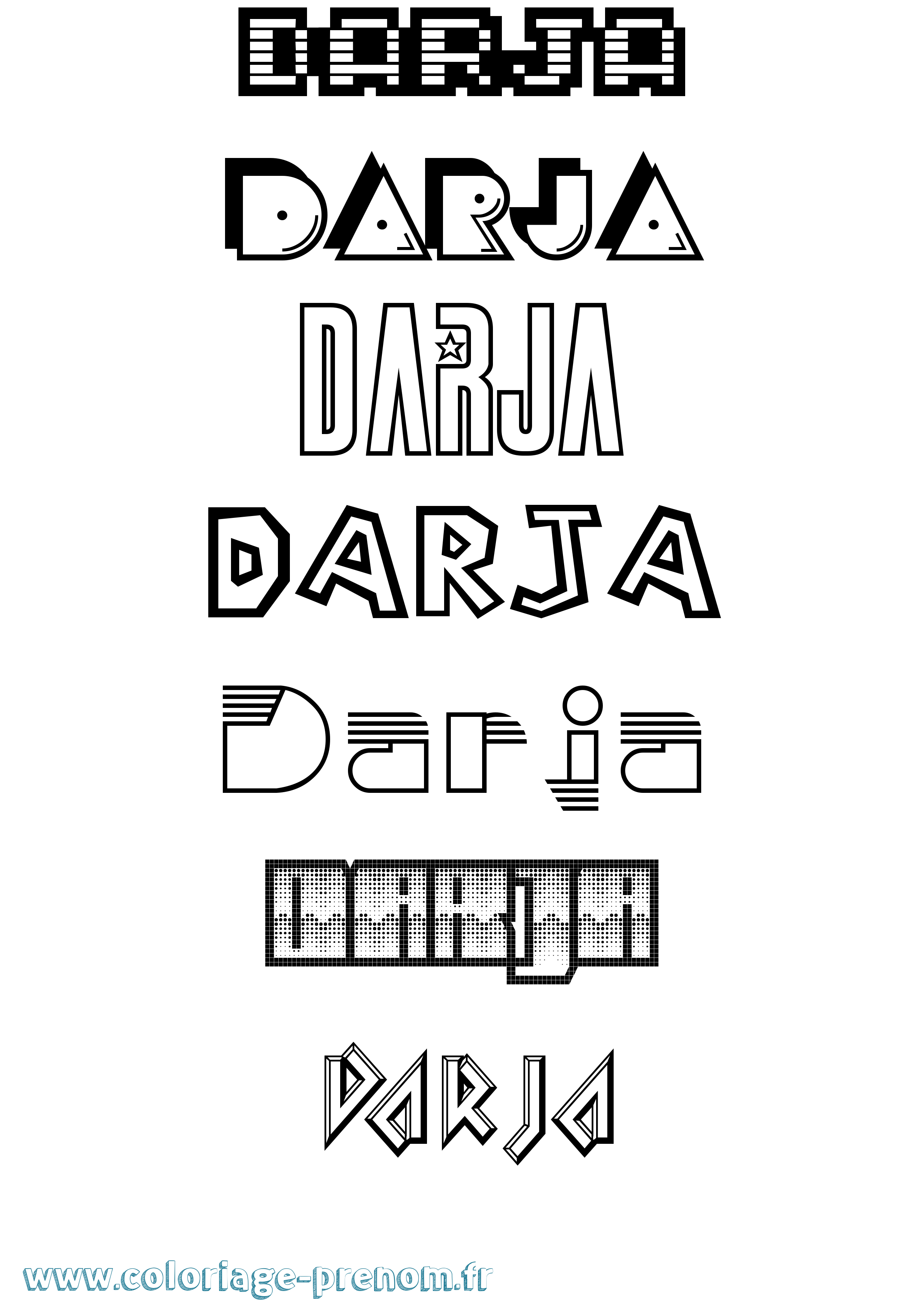 Coloriage Darja Jeux Vidéos Coloriage prénom Darja Jeux Vidéos