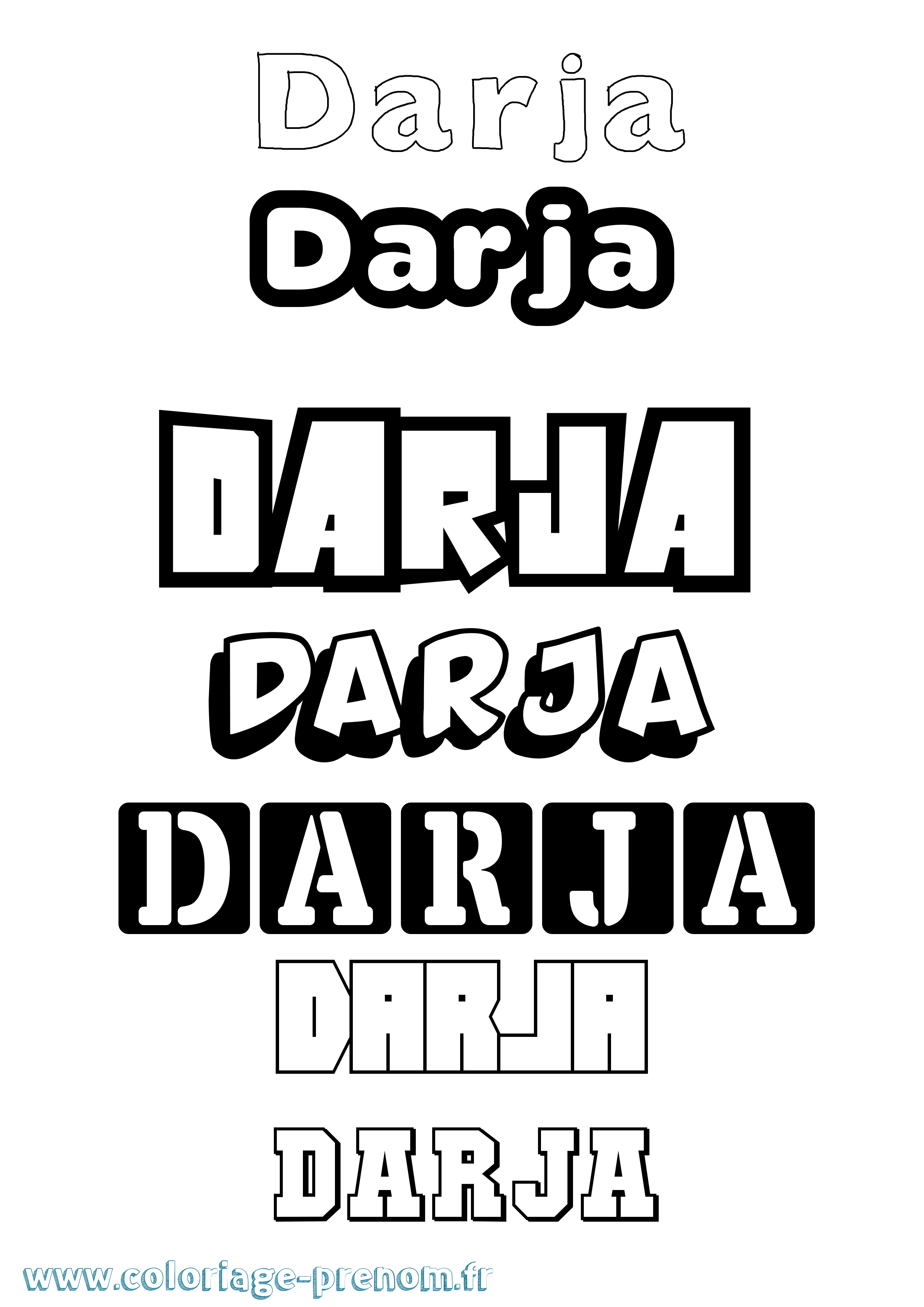 Coloriage Darja Simple Coloriage prénom Darja Simple
