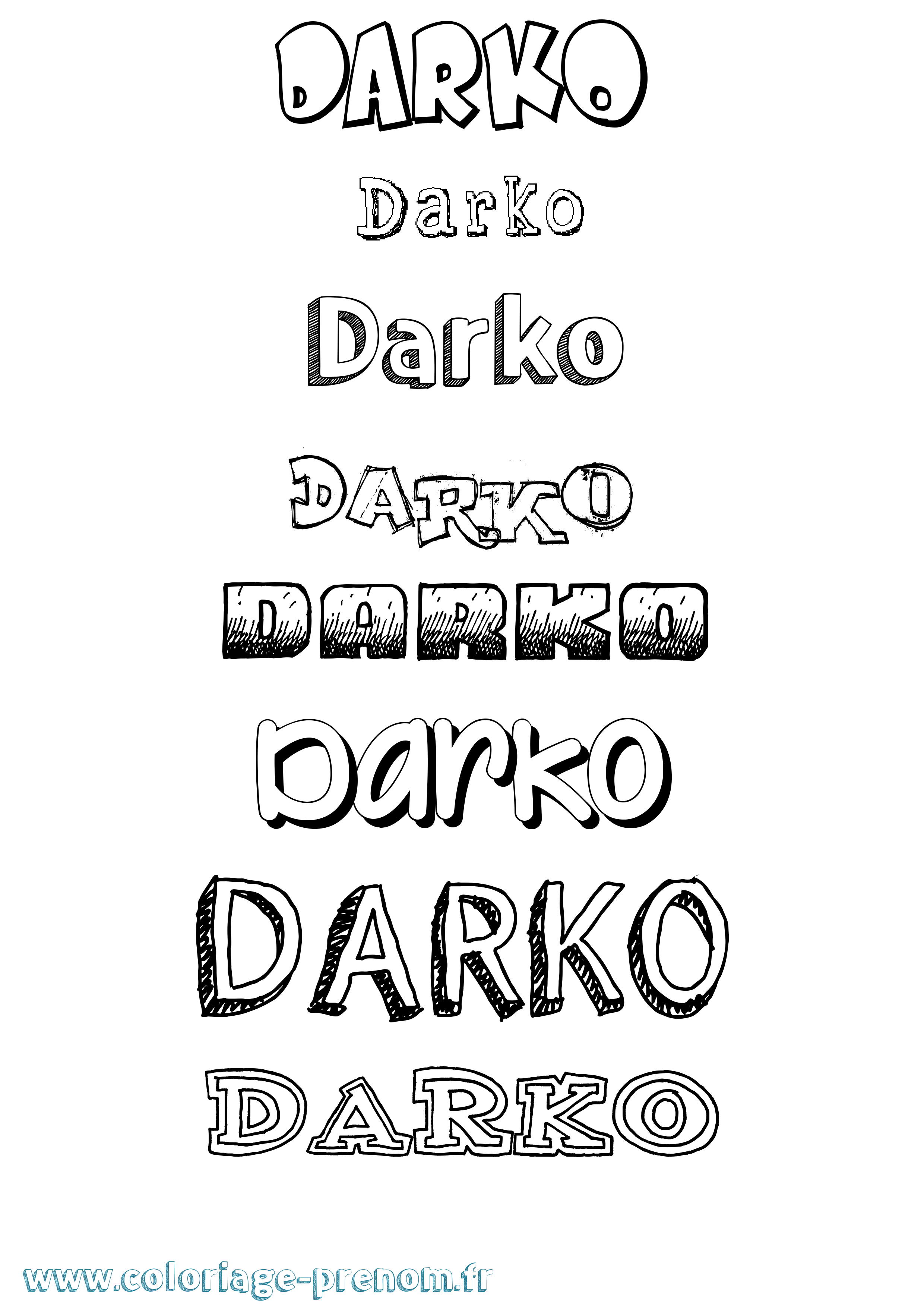 Coloriage Darko Dessiné Coloriage prénom Darko Dessiné