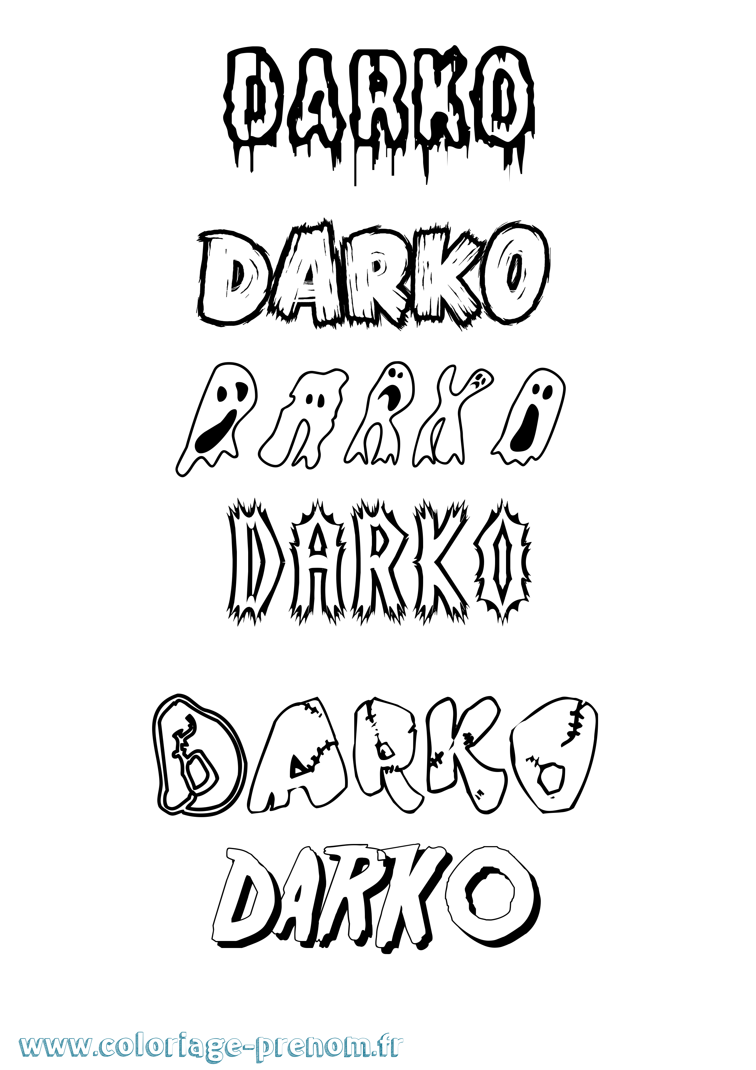Coloriage Darko Frisson Coloriage prénom Darko Frisson