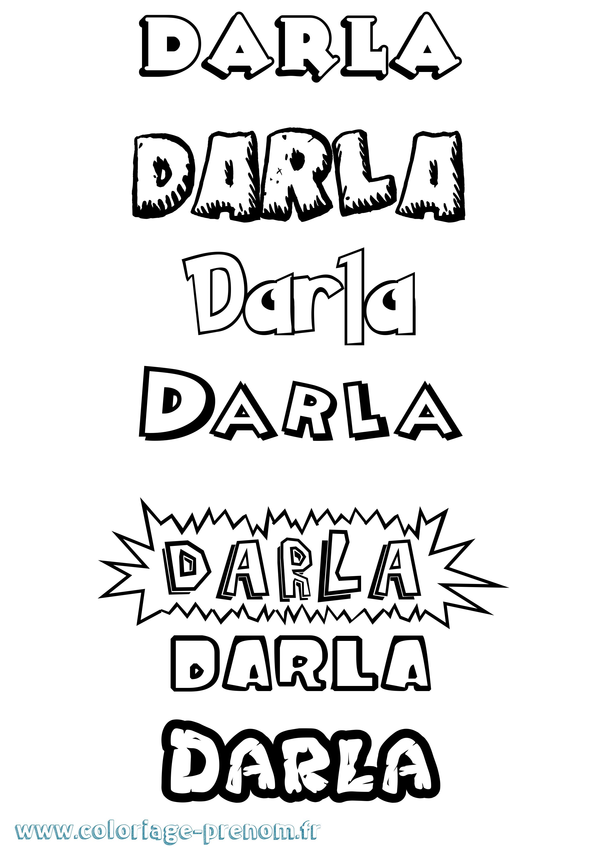 Coloriage Darla Dessin Animé Coloriage prénom Darla Dessin Animé