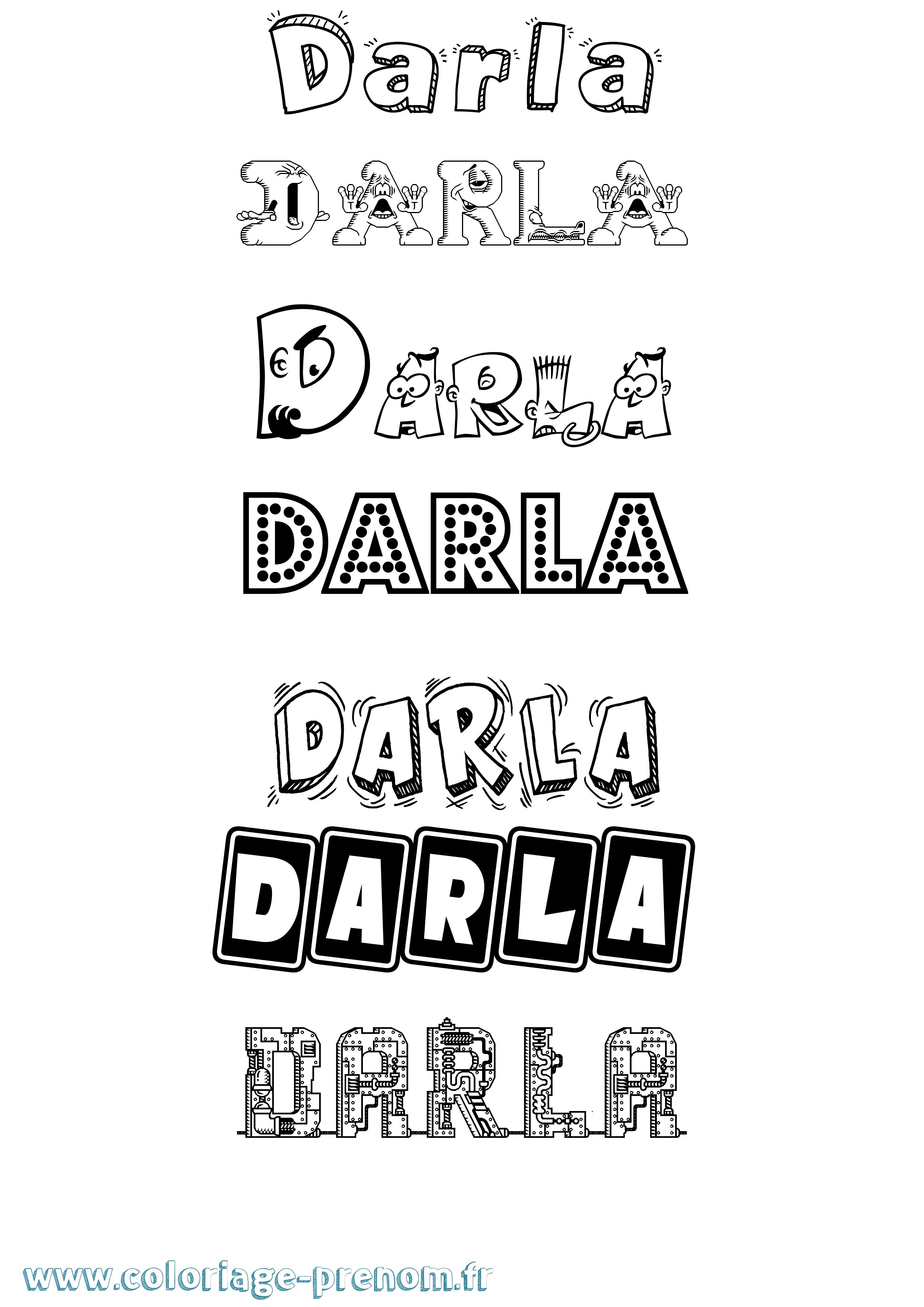Coloriage Darla Fun Coloriage prénom Darla Fun