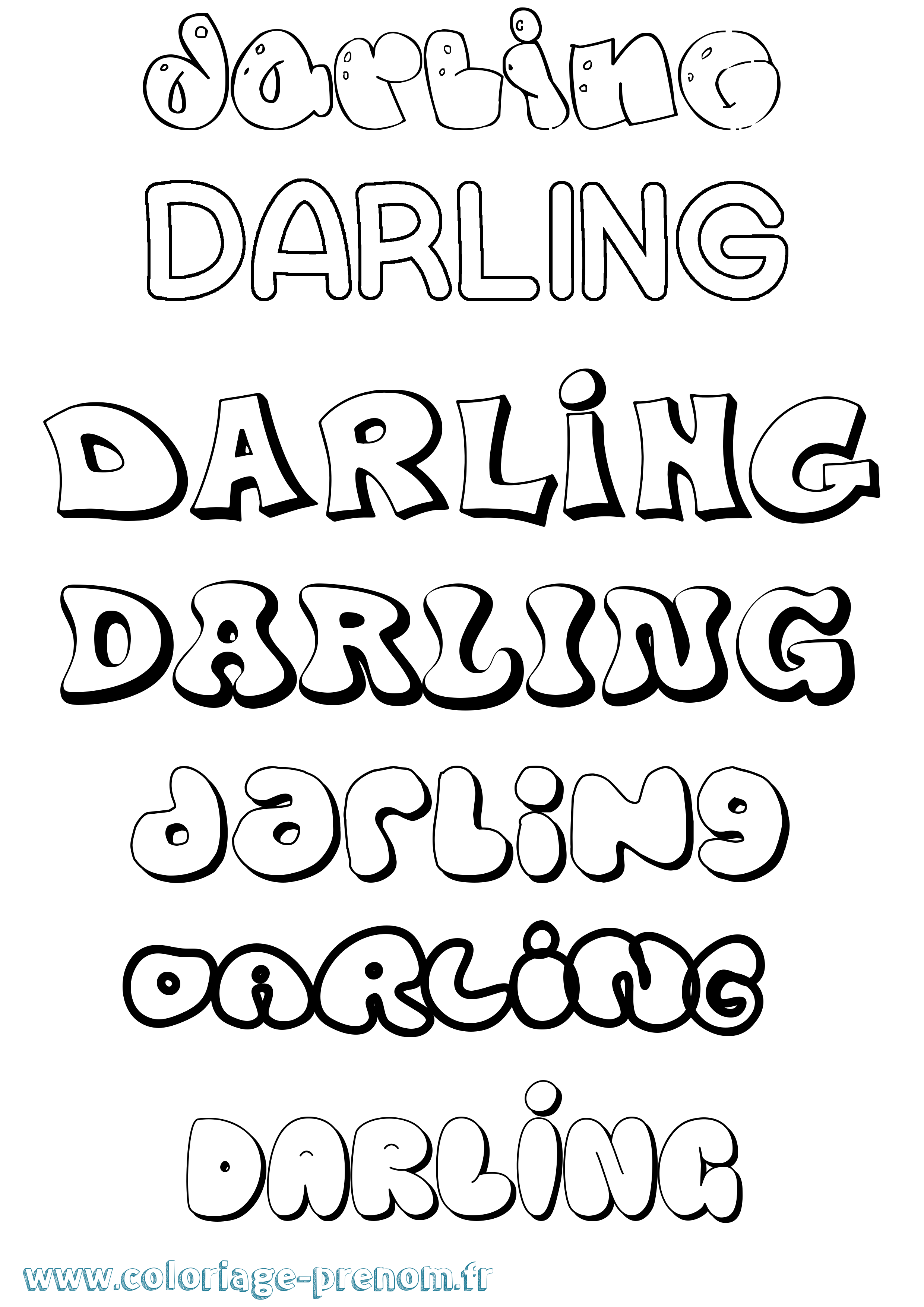 Coloriage Darling Bubble Coloriage prénom Darling Bubble