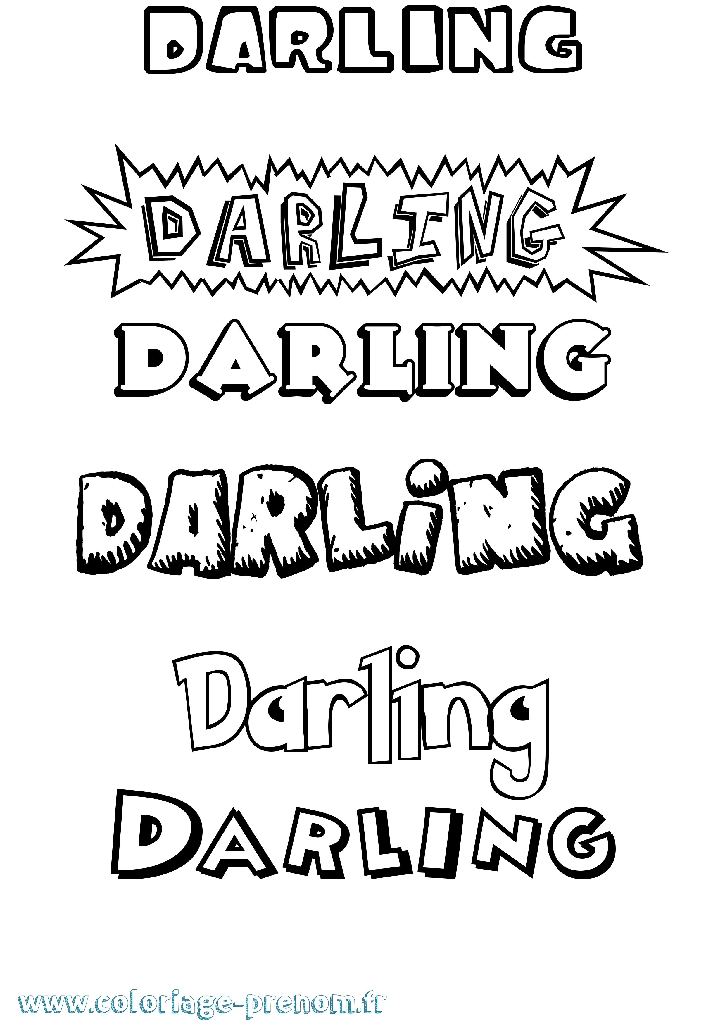Coloriage Darling Dessin Animé Coloriage prénom Darling Dessin Animé