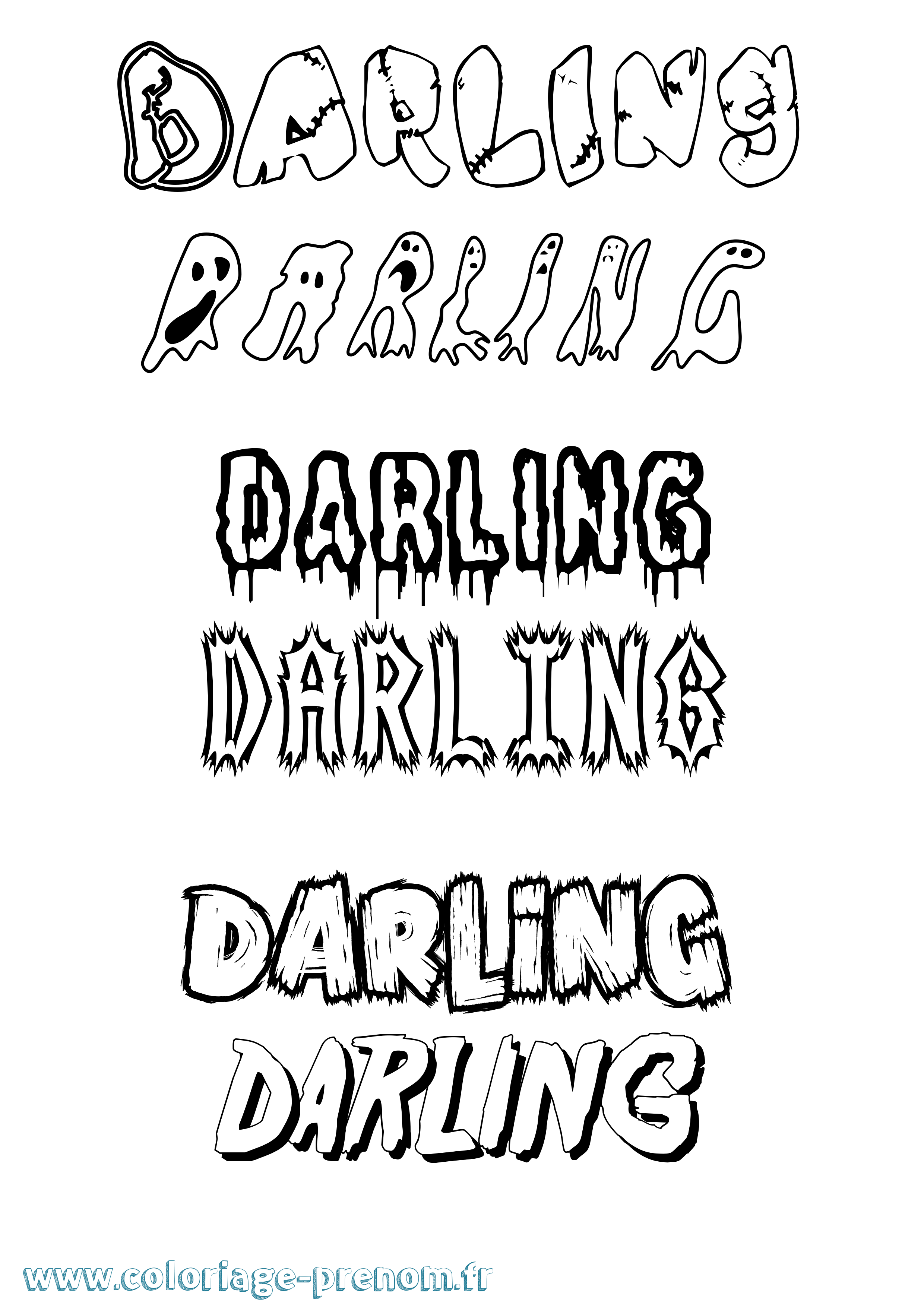 Coloriage Darling Frisson Coloriage prénom Darling Frisson