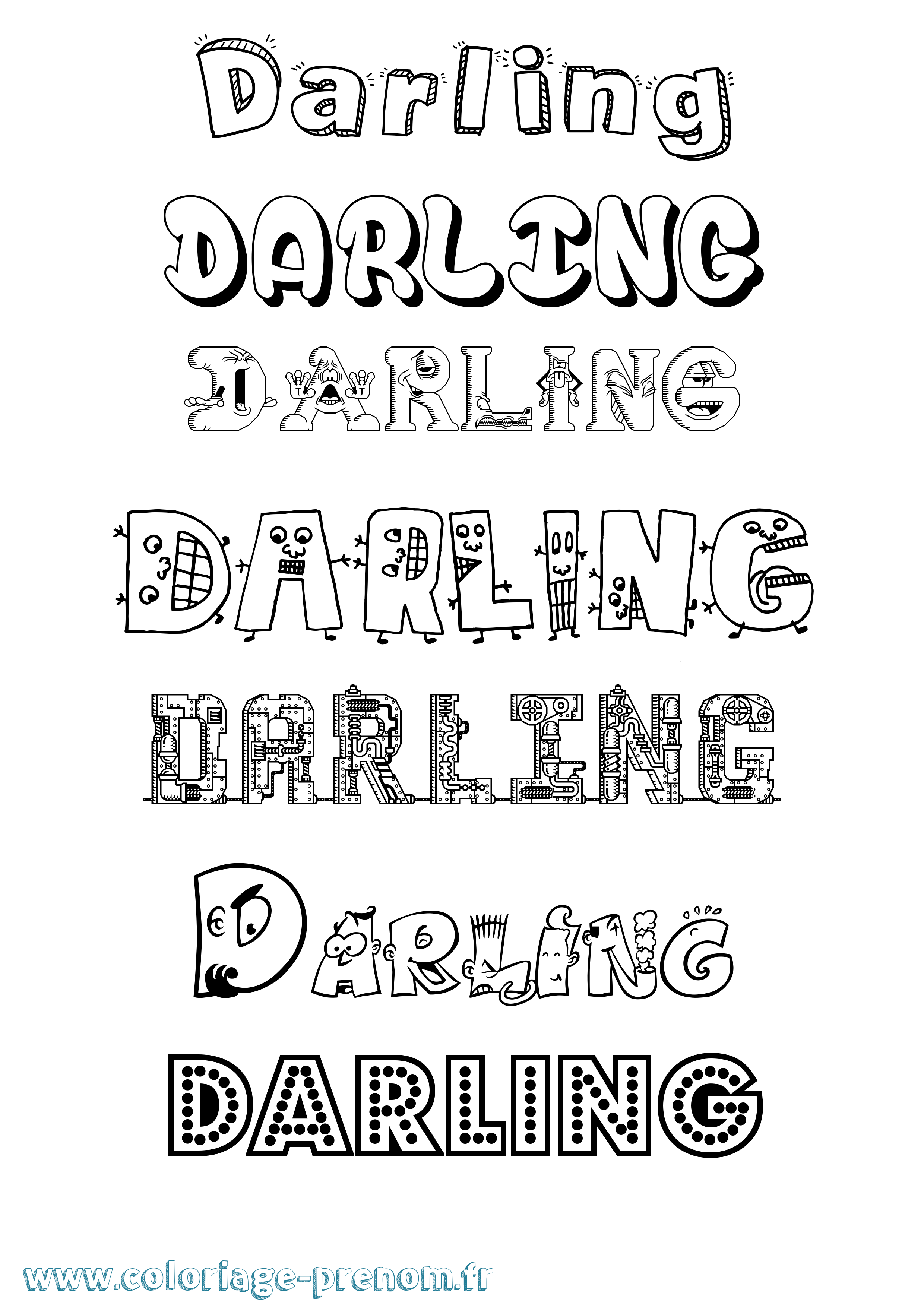 Coloriage Darling Fun Coloriage prénom Darling Fun