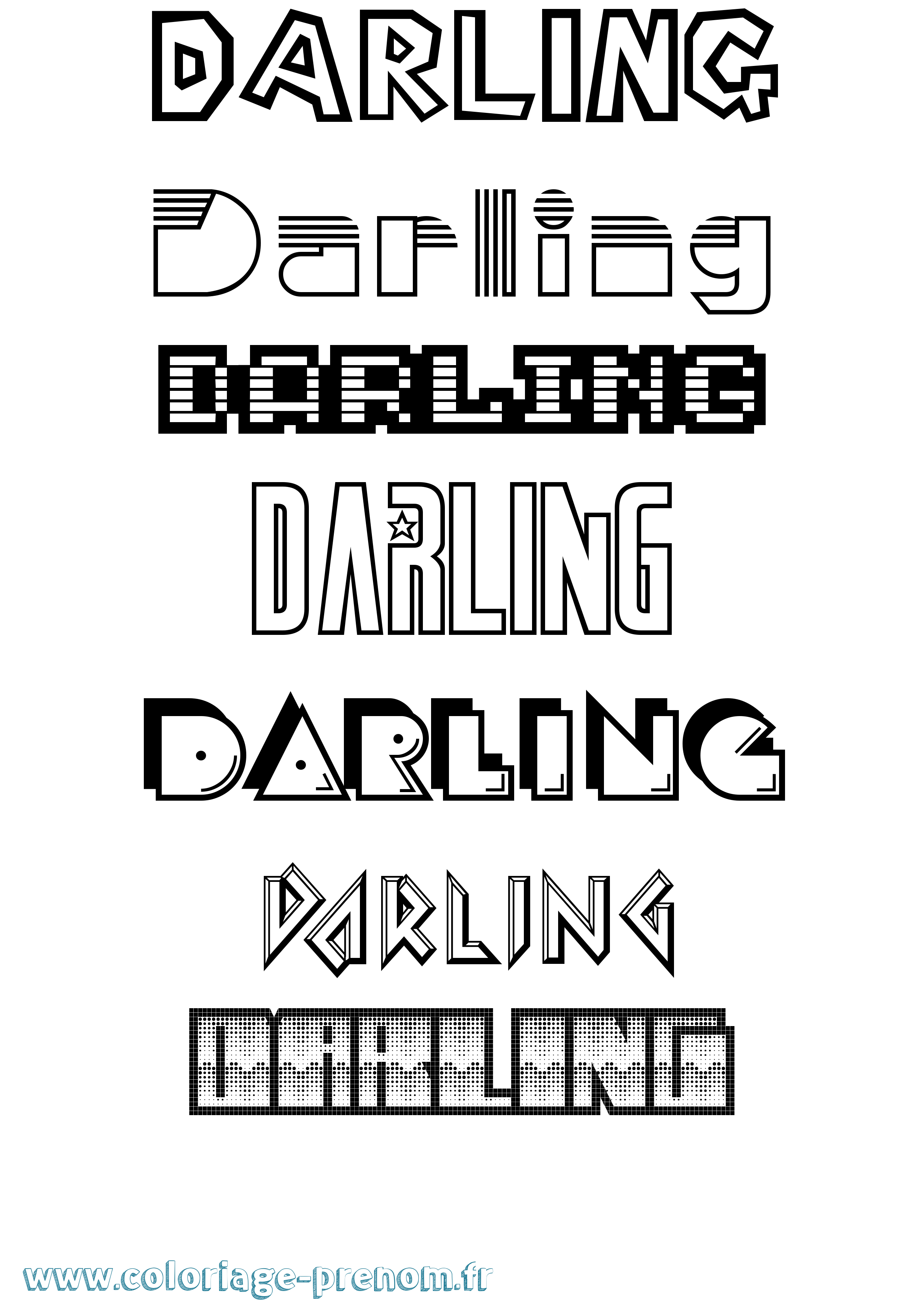 Coloriage Darling Jeux Vidéos Coloriage prénom Darling Jeux Vidéos