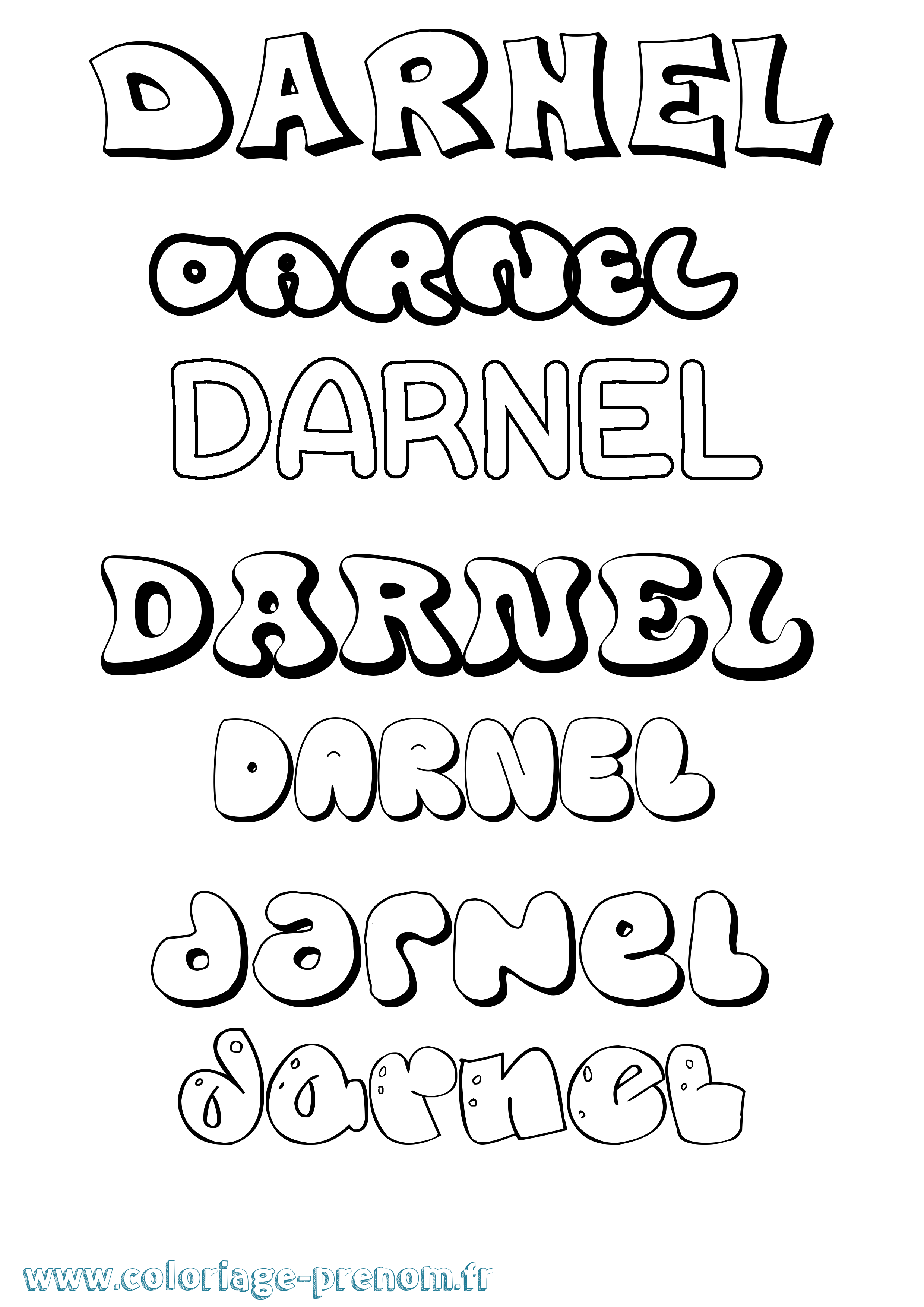 Coloriage Darnel Bubble Coloriage prénom Darnel Bubble