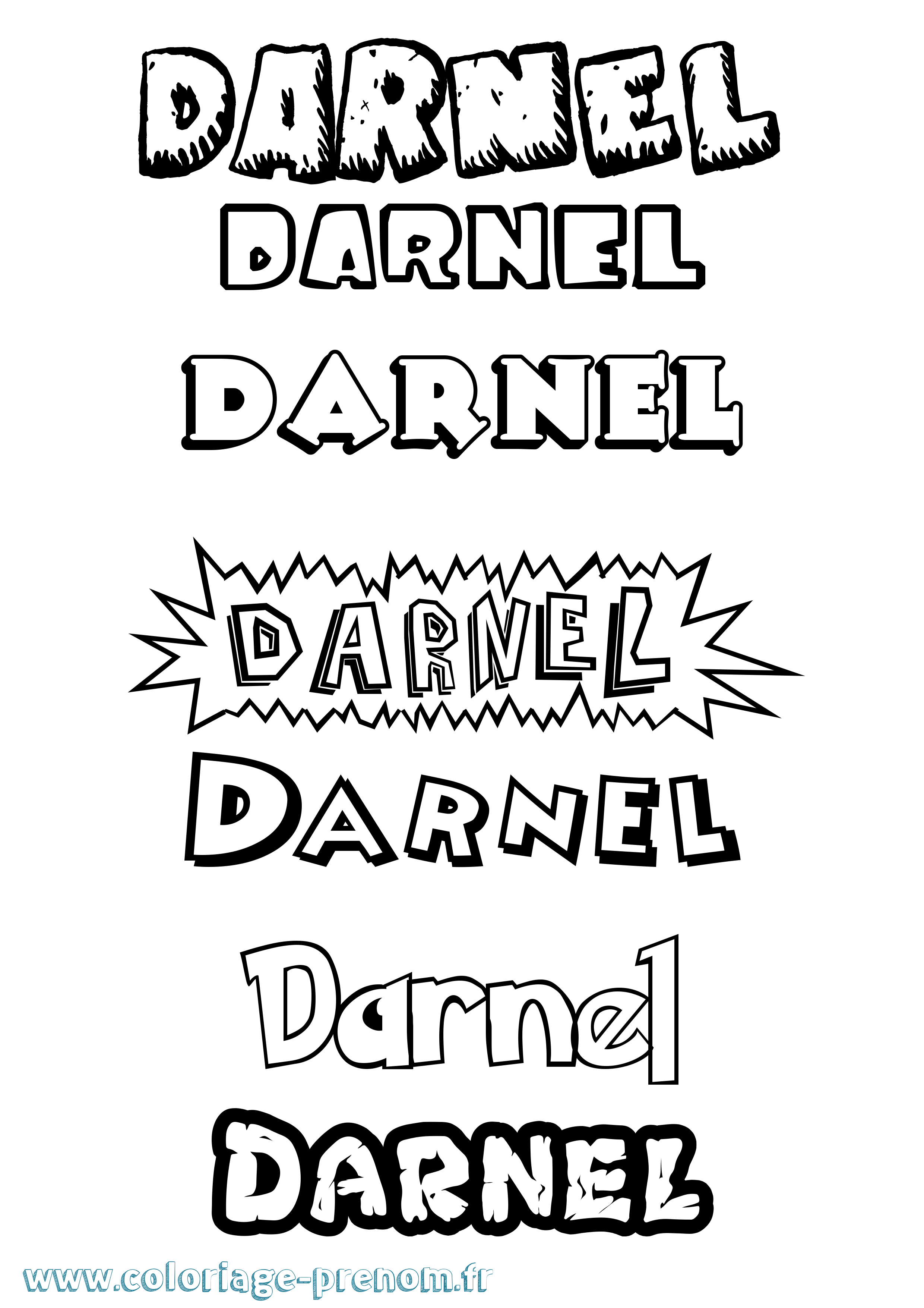 Coloriage Darnel Dessin Animé Coloriage prénom Darnel Dessin Animé
