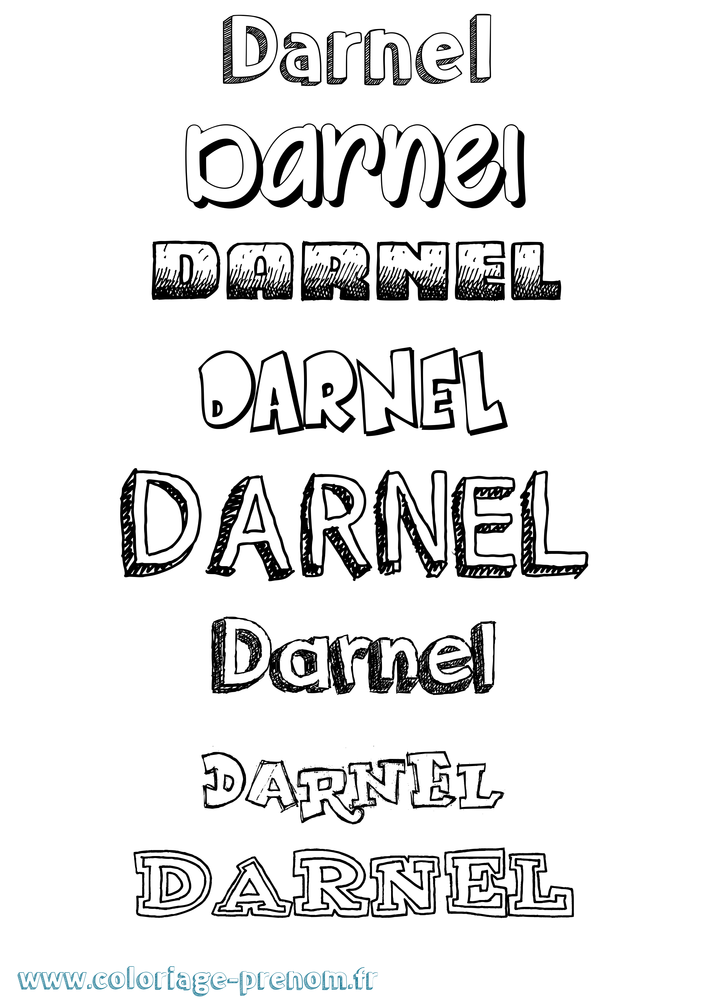Coloriage Darnel Dessiné Coloriage prénom Darnel Dessiné