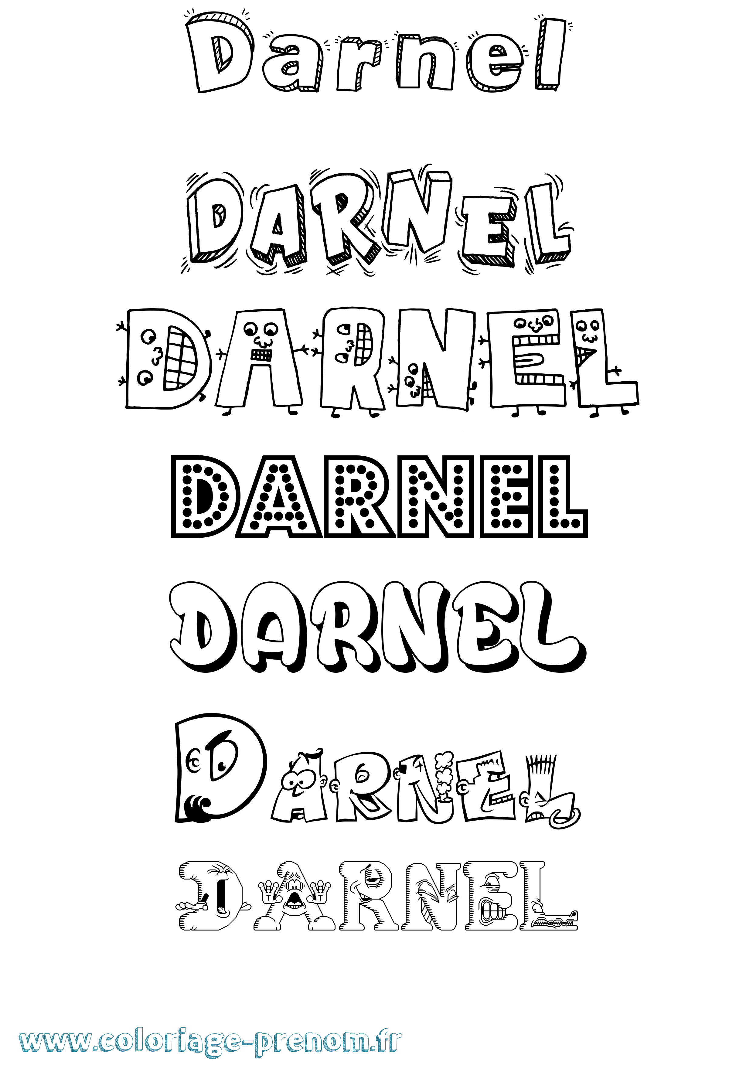 Coloriage Darnel Fun Coloriage prénom Darnel Fun