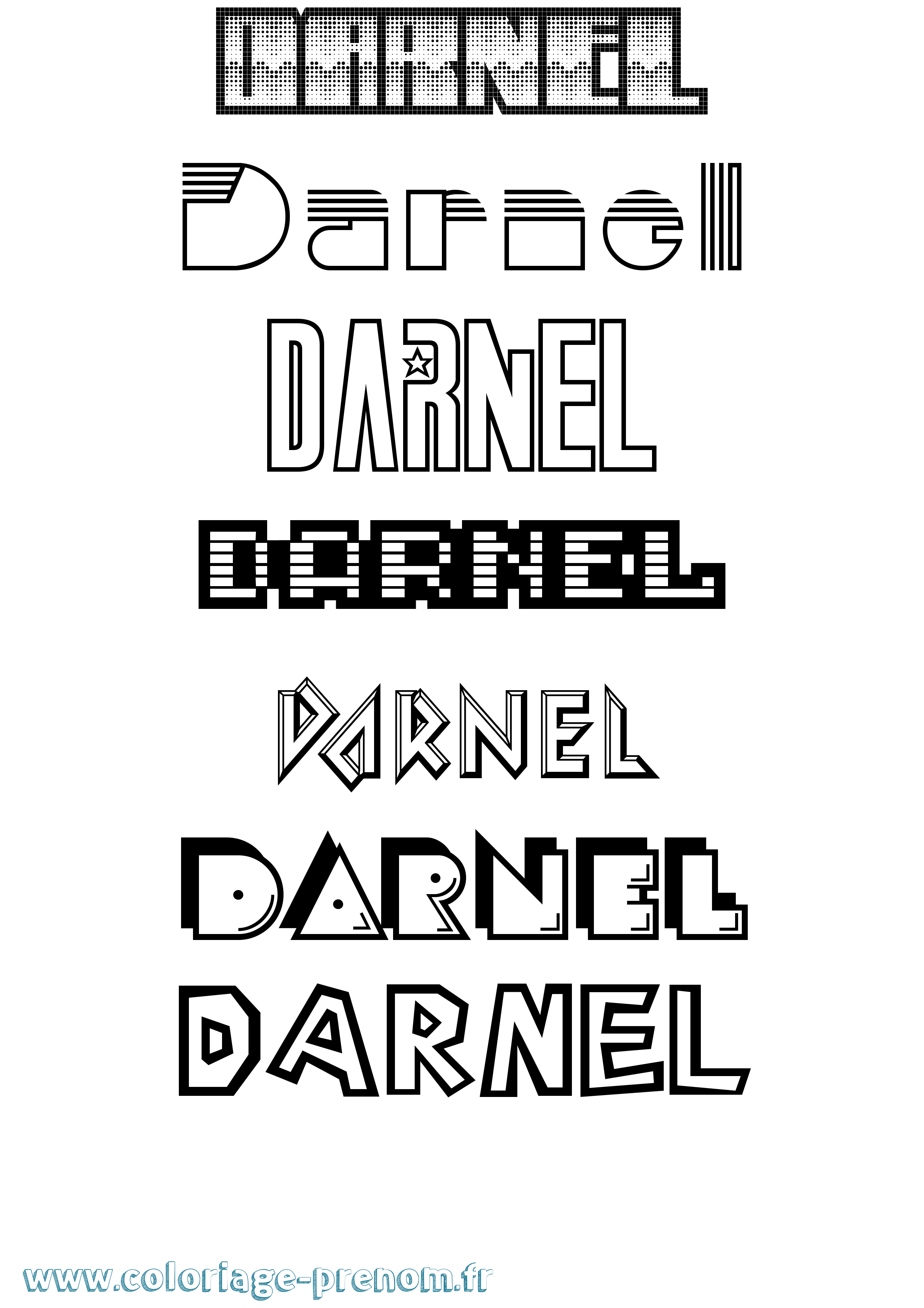 Coloriage Darnel Jeux Vidéos Coloriage prénom Darnel Jeux Vidéos