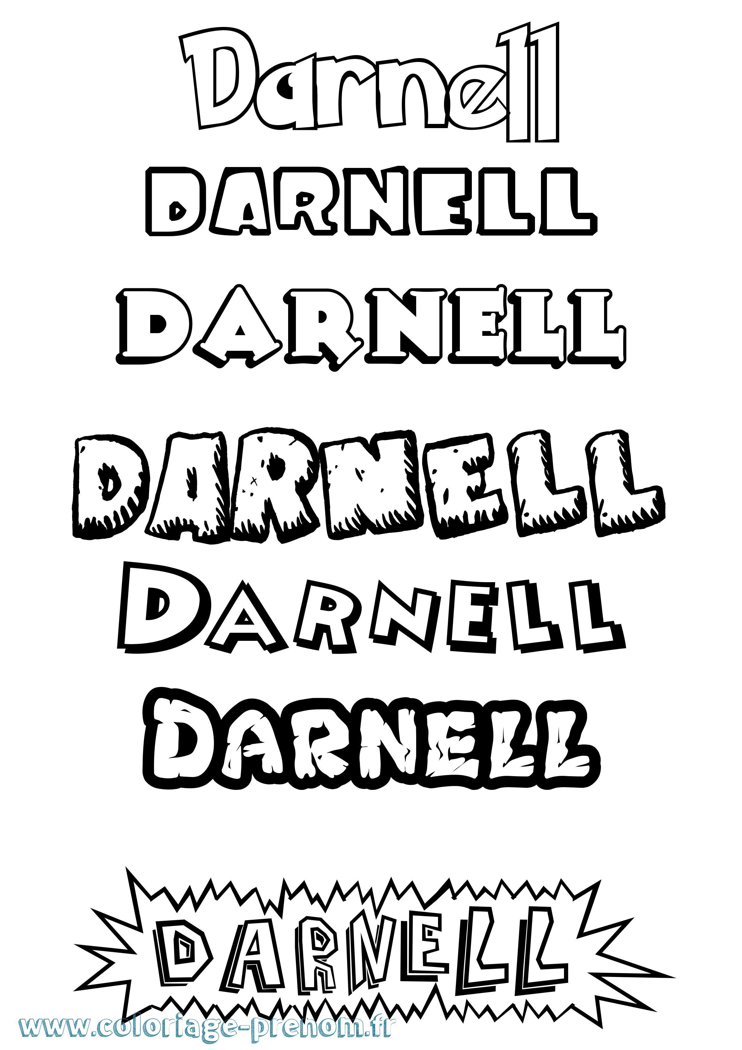Coloriage Darnell Dessin Animé Coloriage prénom Darnell Dessin Animé