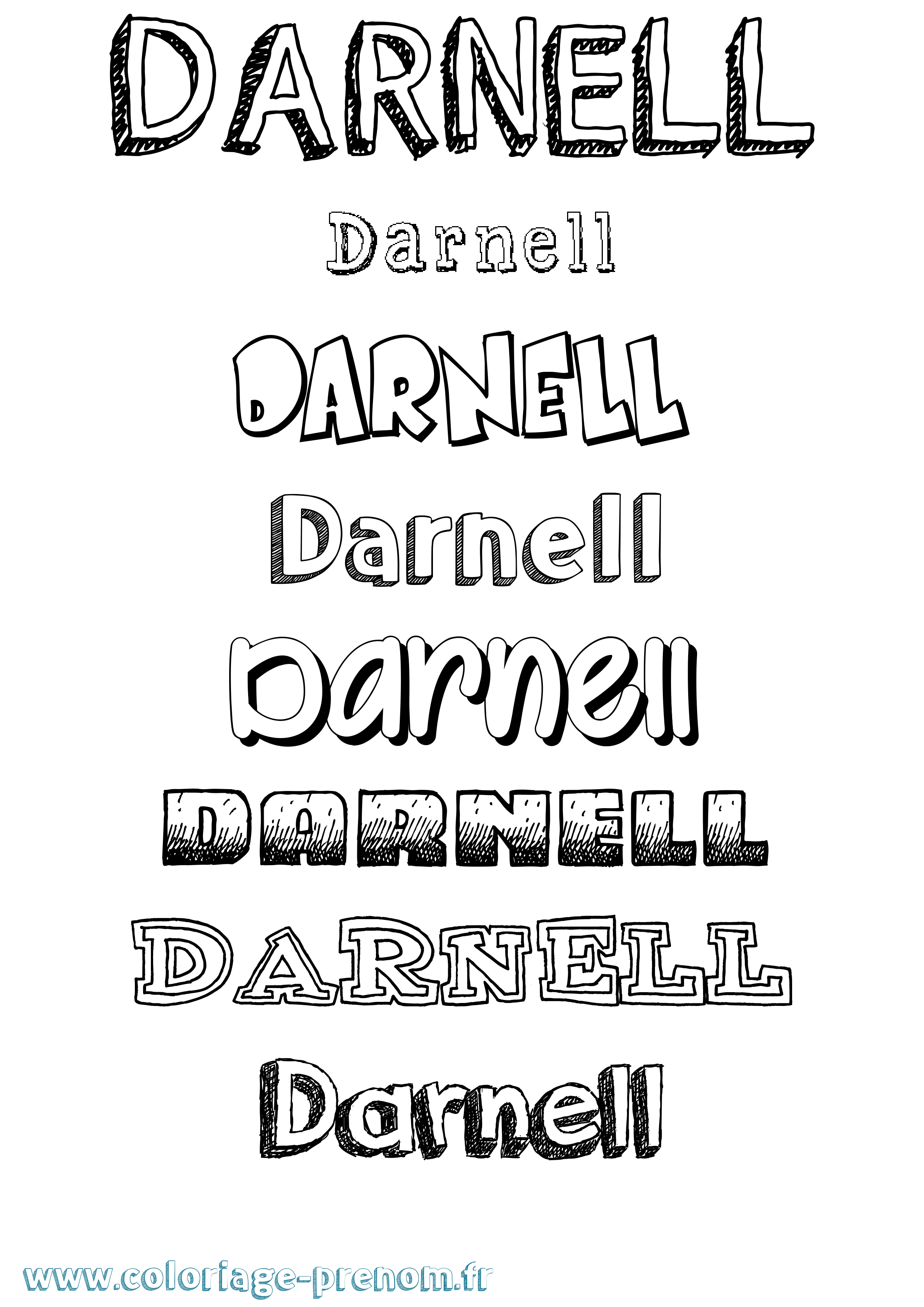 Coloriage Darnell Dessiné Coloriage prénom Darnell Dessiné