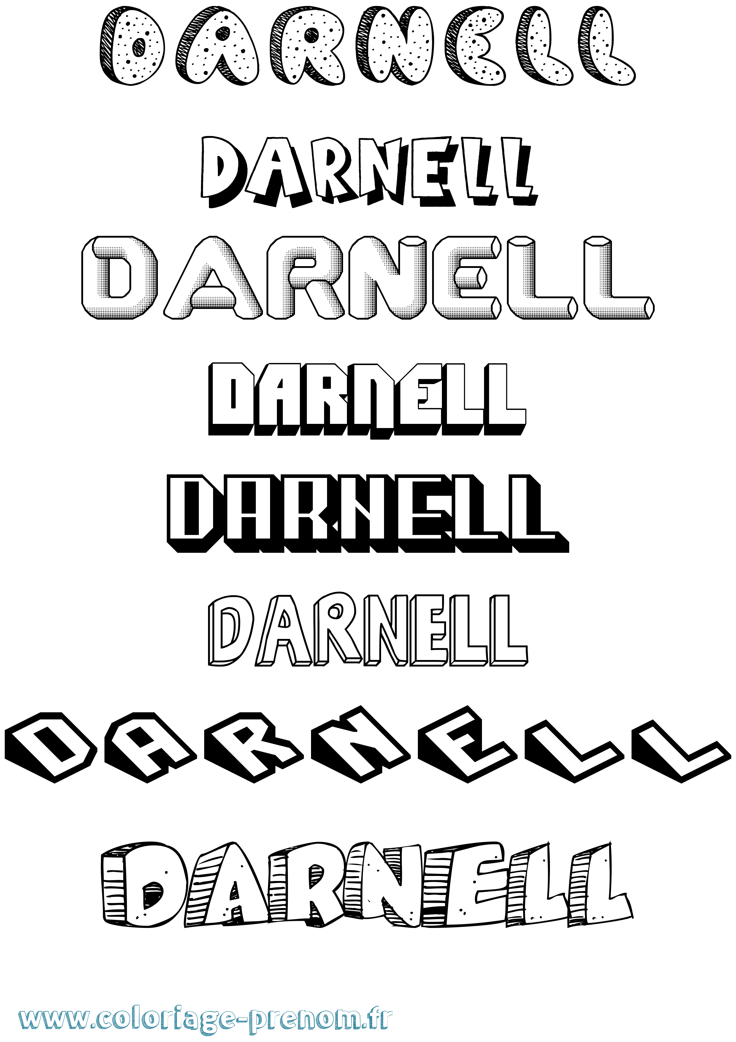 Coloriage Darnell Effet 3D Coloriage prénom Darnell Effet 3D