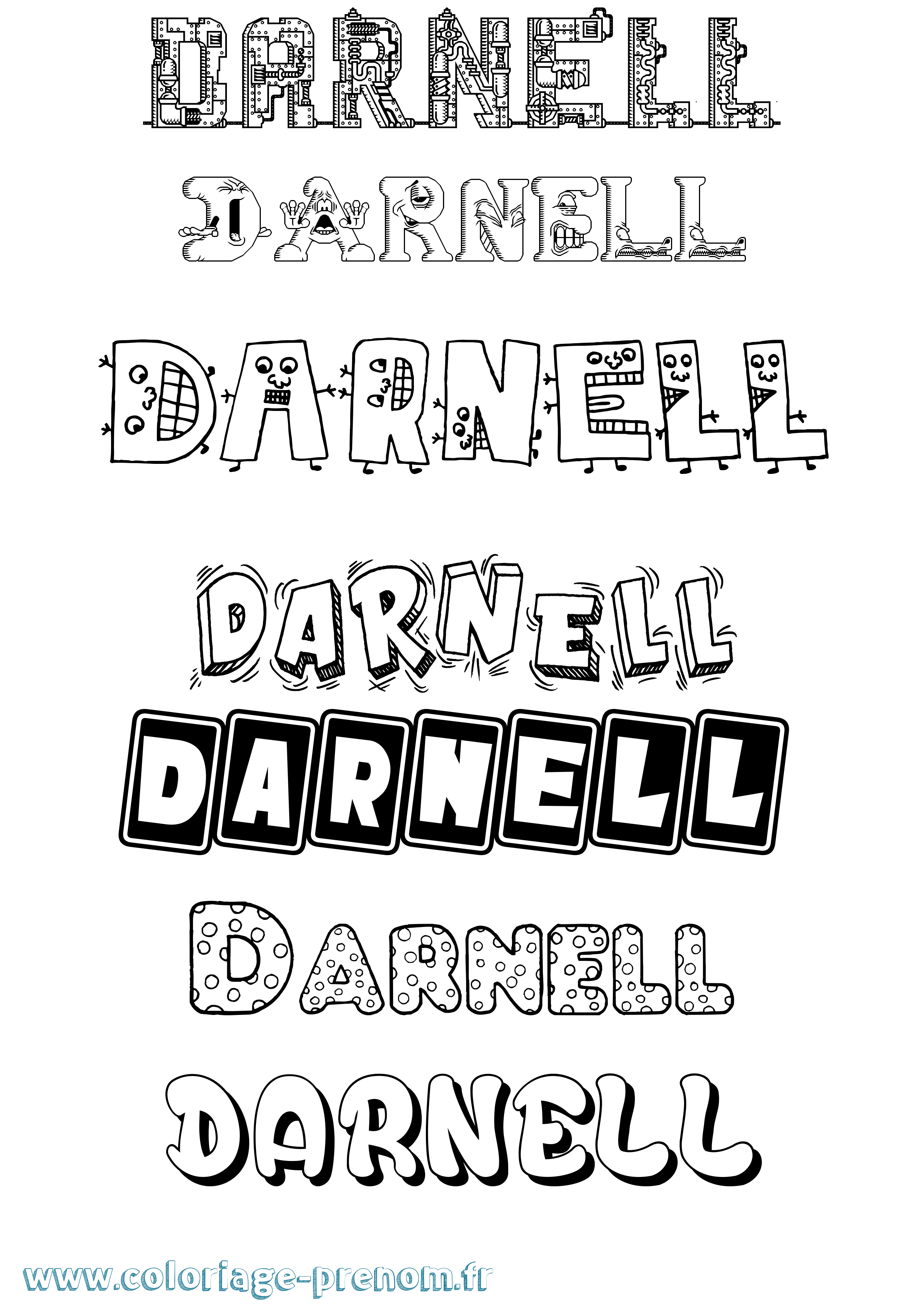 Coloriage Darnell Fun Coloriage prénom Darnell Fun