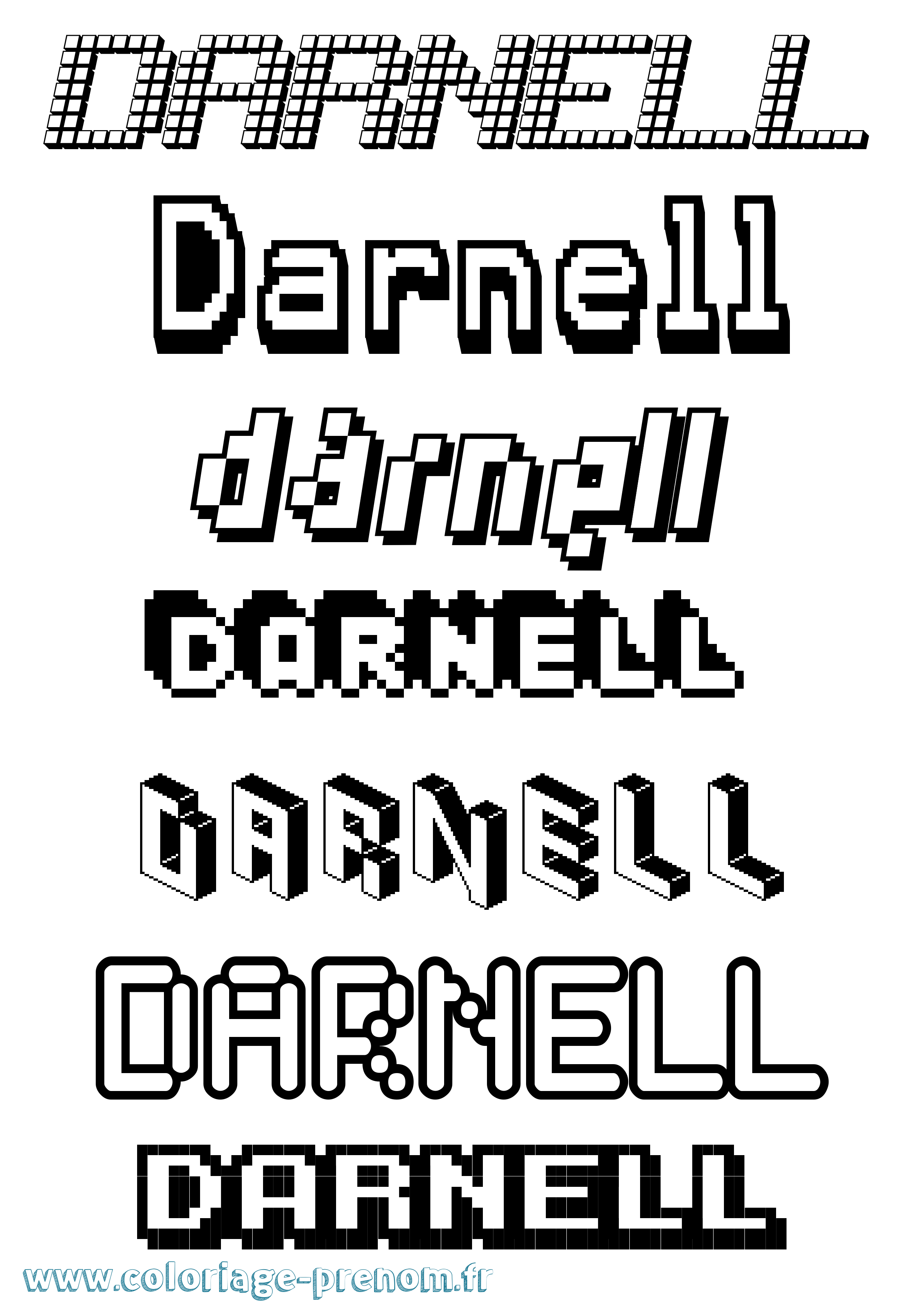 Coloriage Darnell Pixel Coloriage prénom Darnell Pixel