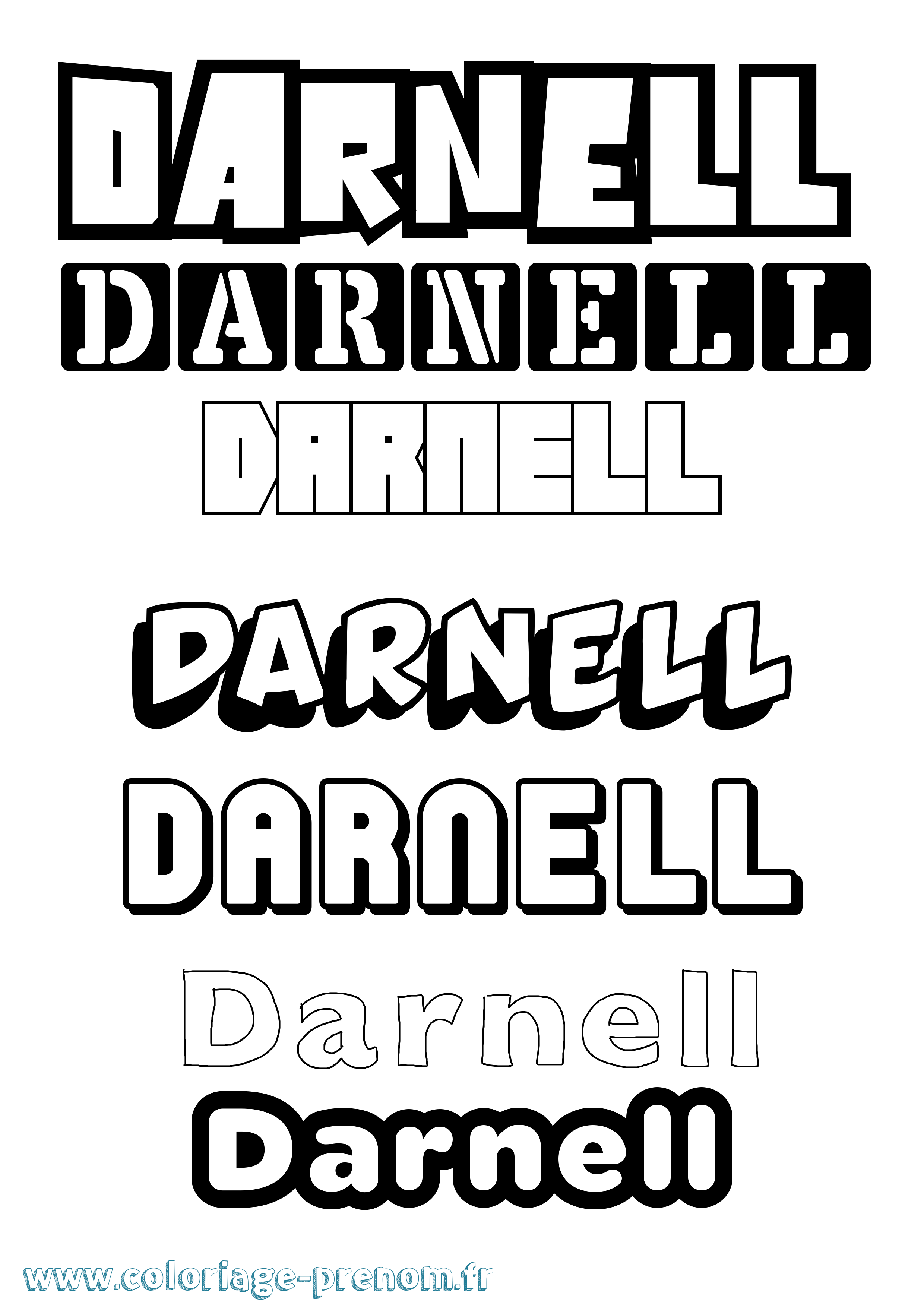 Coloriage Darnell Simple Coloriage prénom Darnell Simple