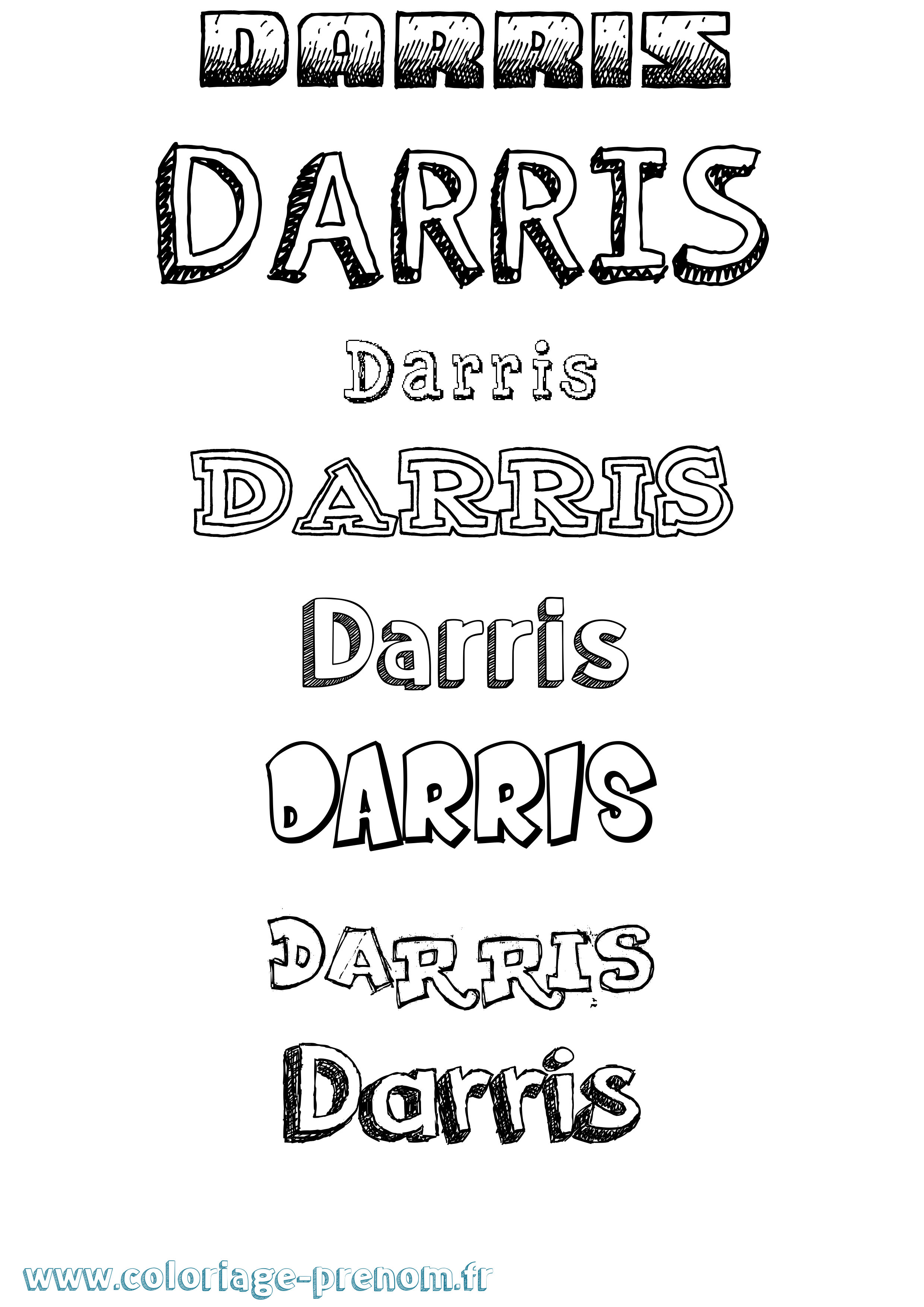 Coloriage Darris Dessiné Coloriage prénom Darris Dessiné