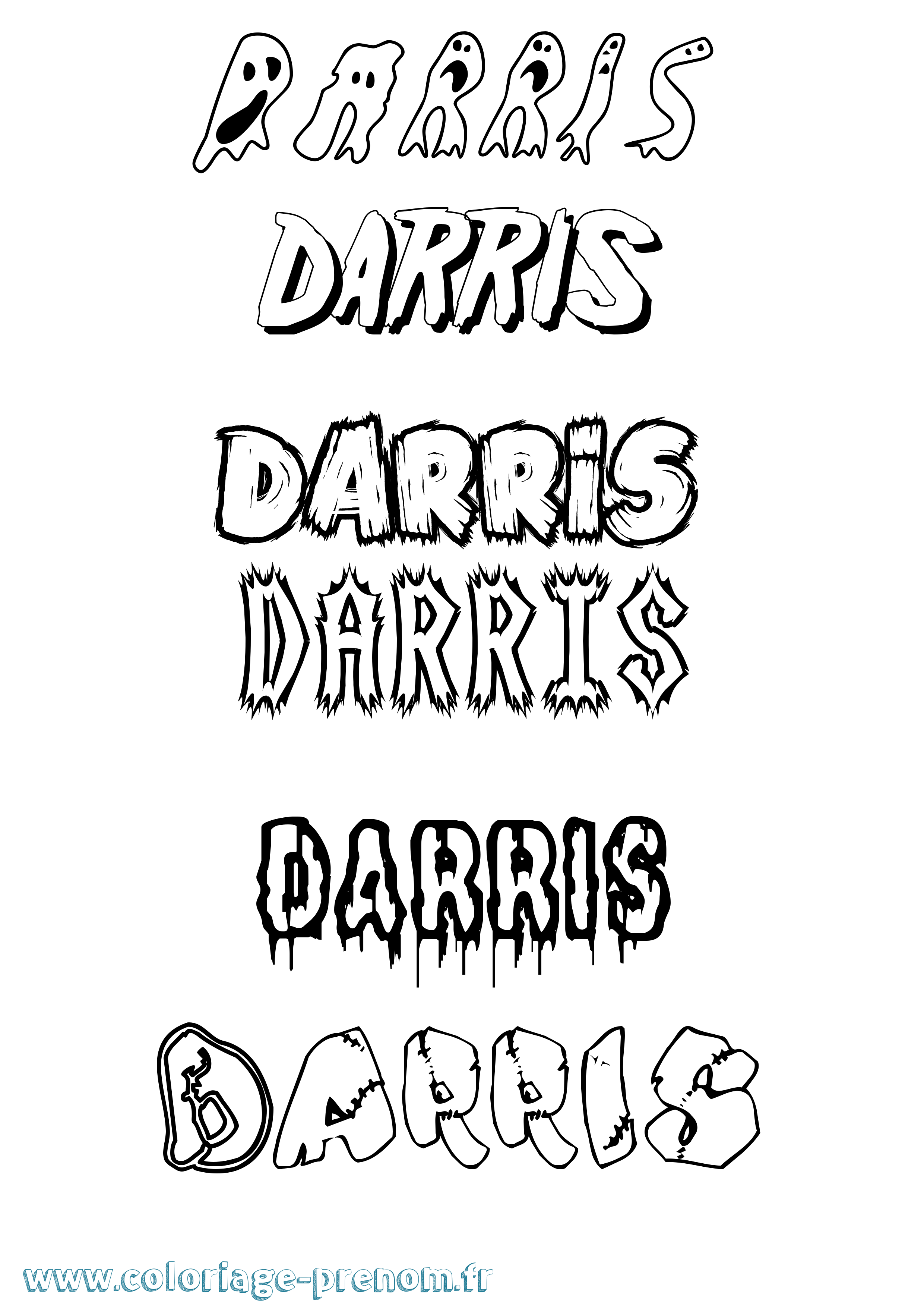 Coloriage Darris Frisson Coloriage prénom Darris Frisson