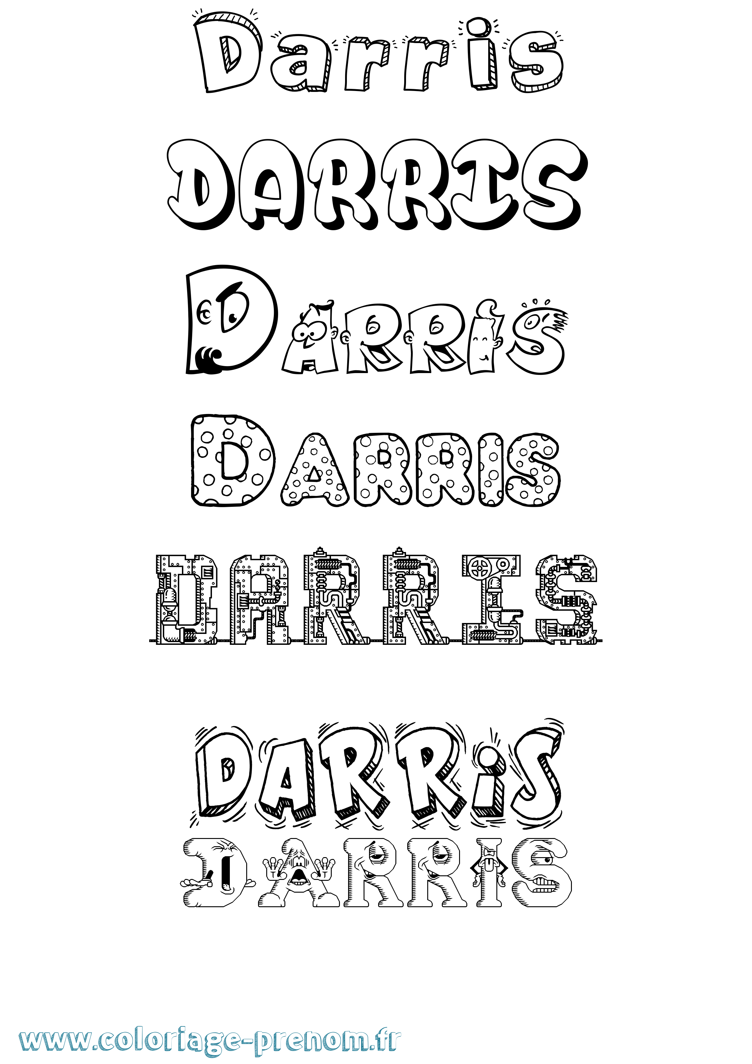 Coloriage Darris Fun Coloriage prénom Darris Fun