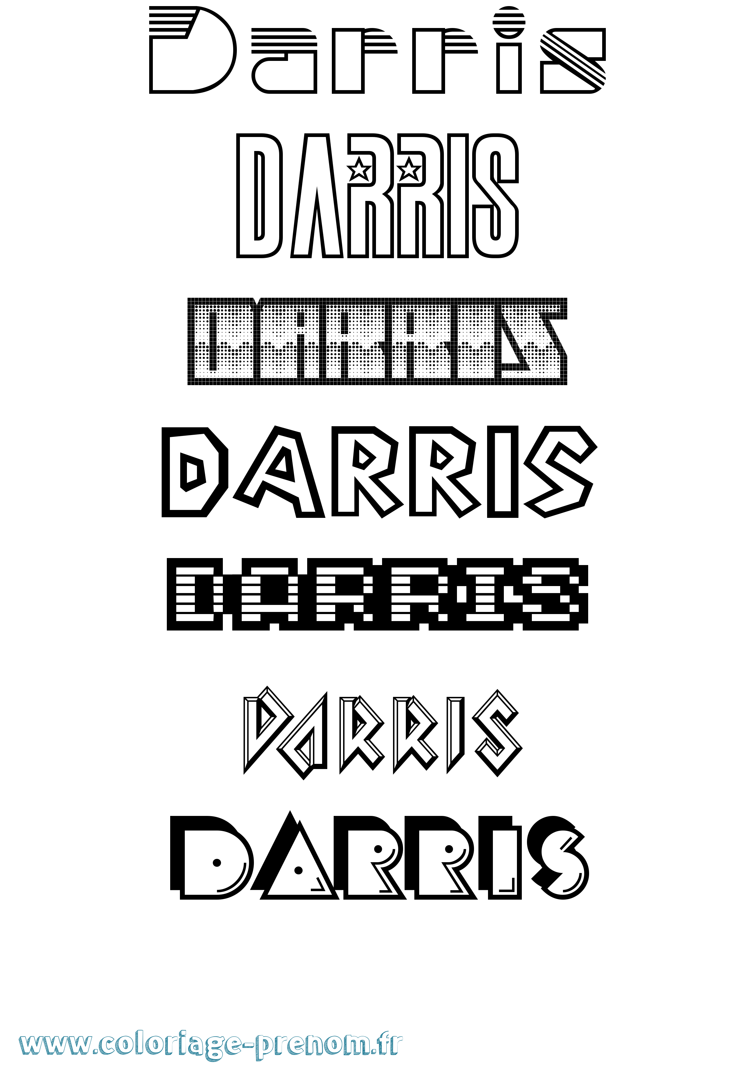 Coloriage Darris Jeux Vidéos Coloriage prénom Darris Jeux Vidéos