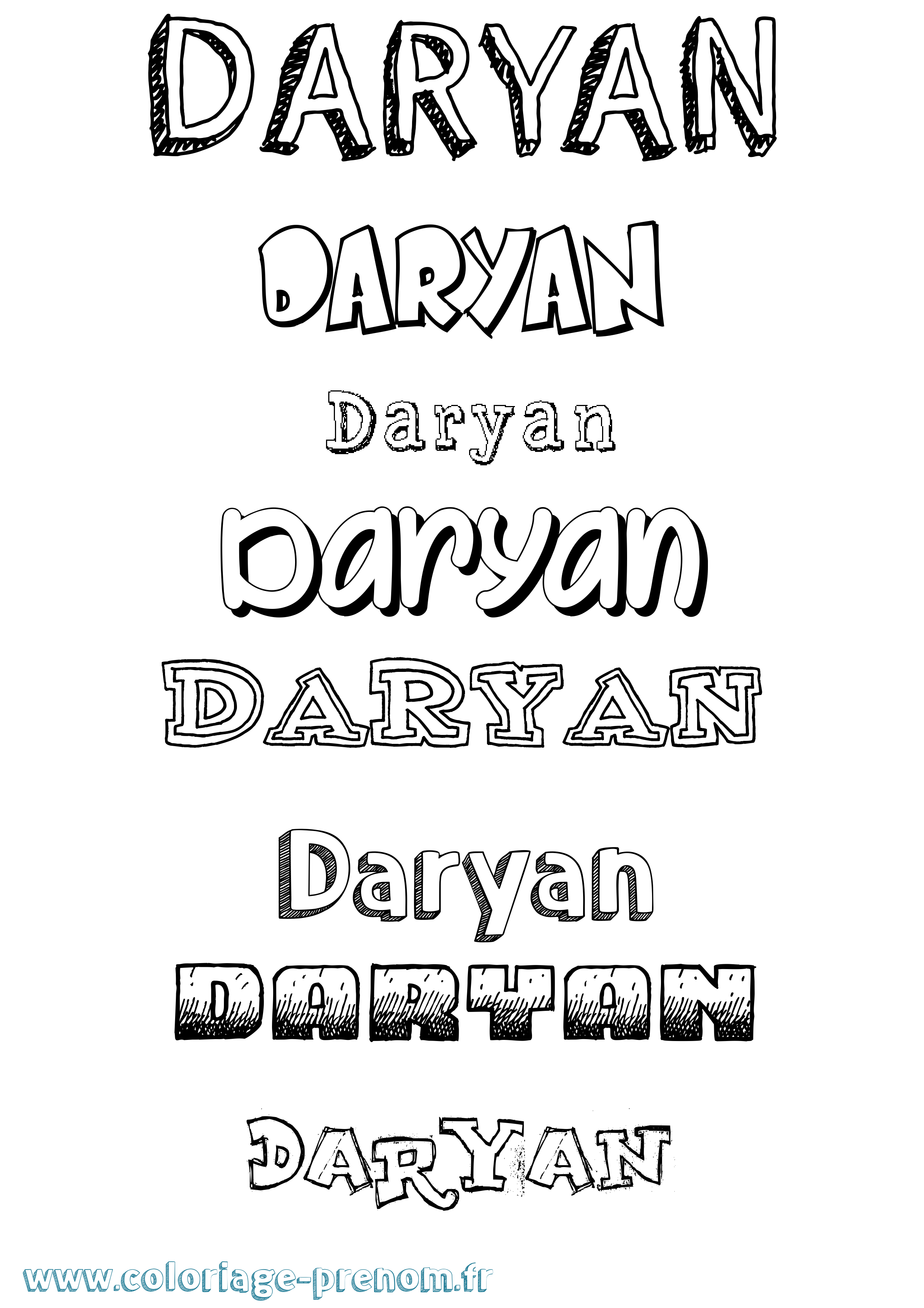 Coloriage Daryan Dessiné Coloriage prénom Daryan Dessiné