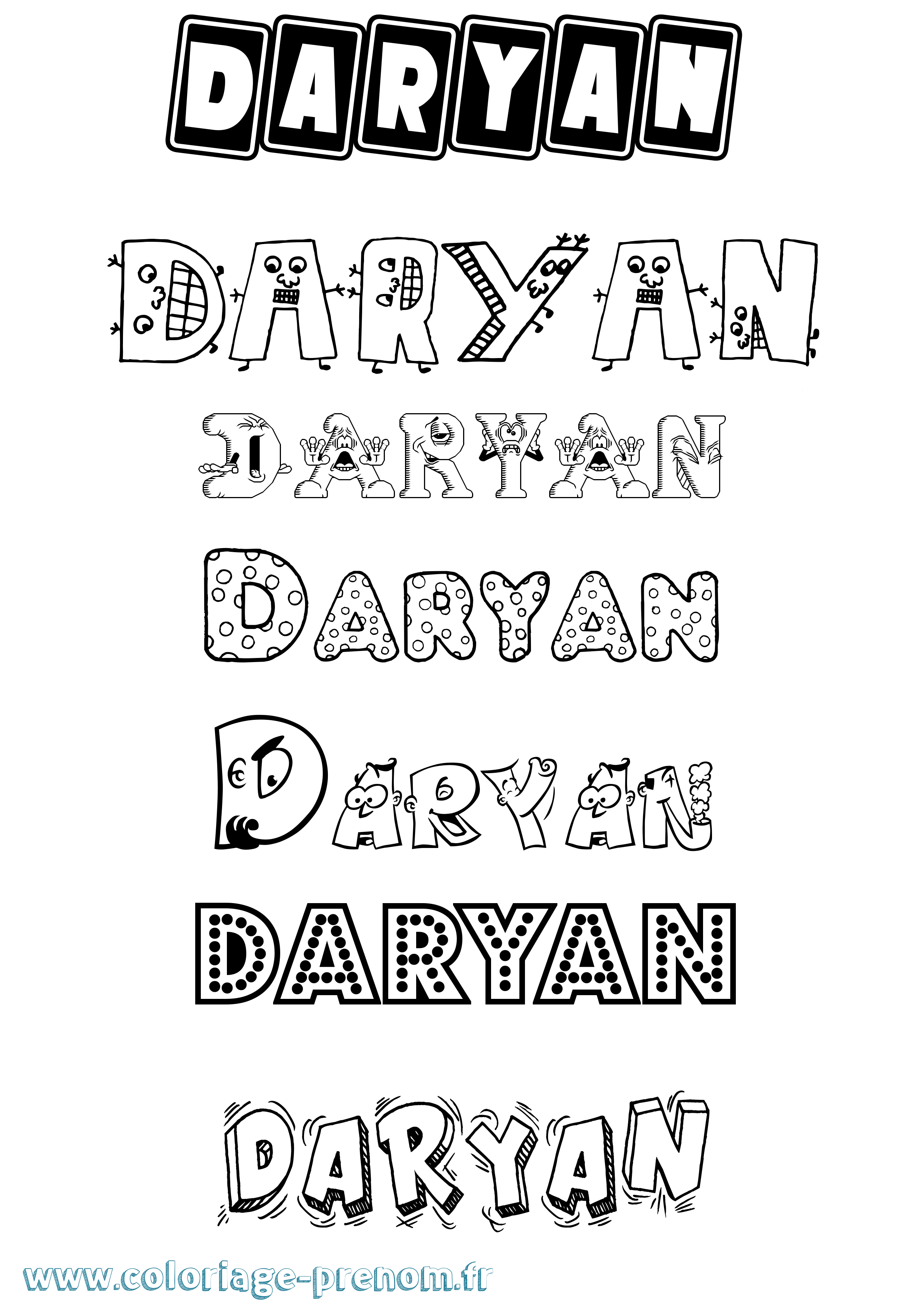 Coloriage Daryan Fun Coloriage prénom Daryan Fun
