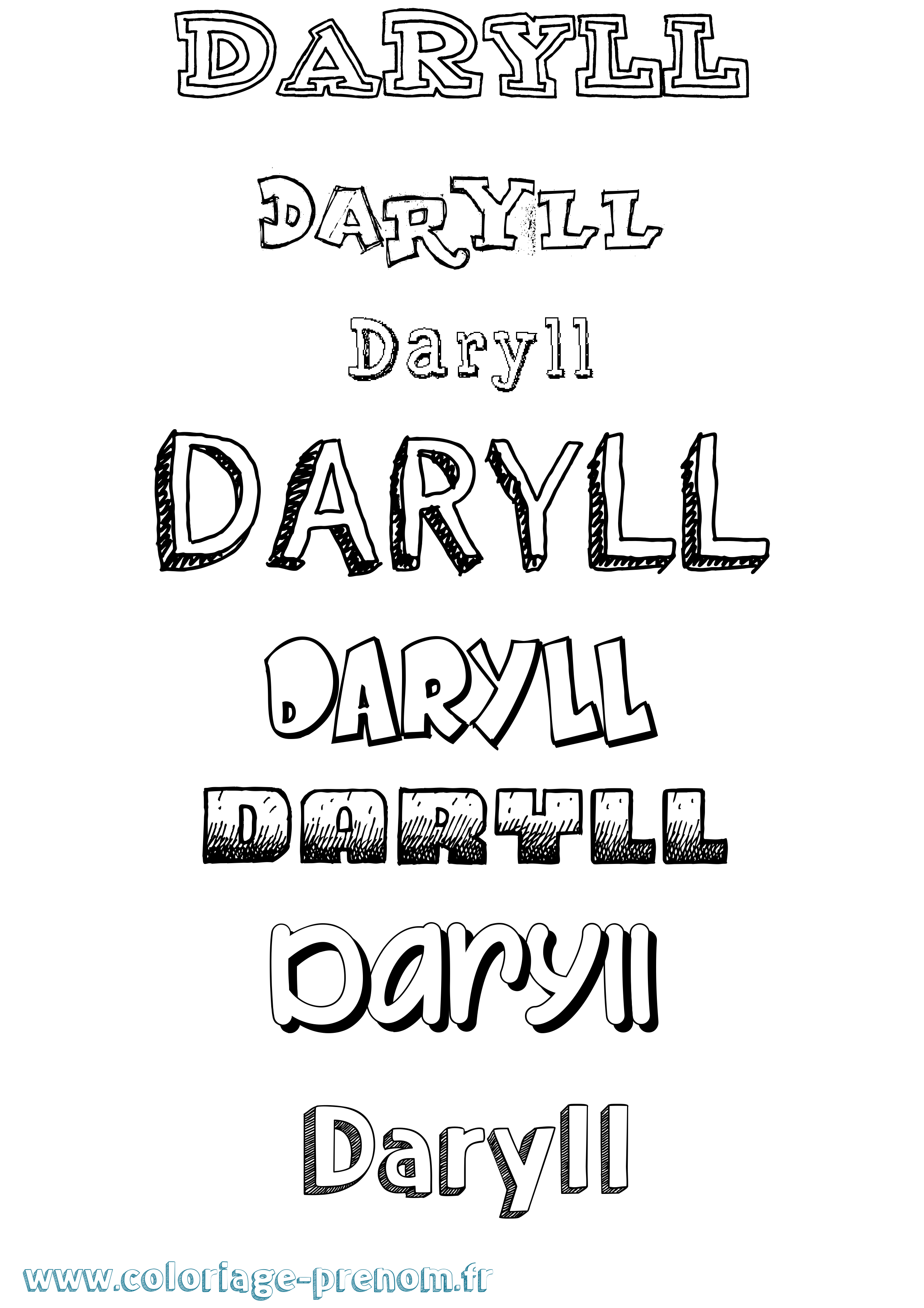 Coloriage Daryll Dessiné Coloriage prénom Daryll Dessiné