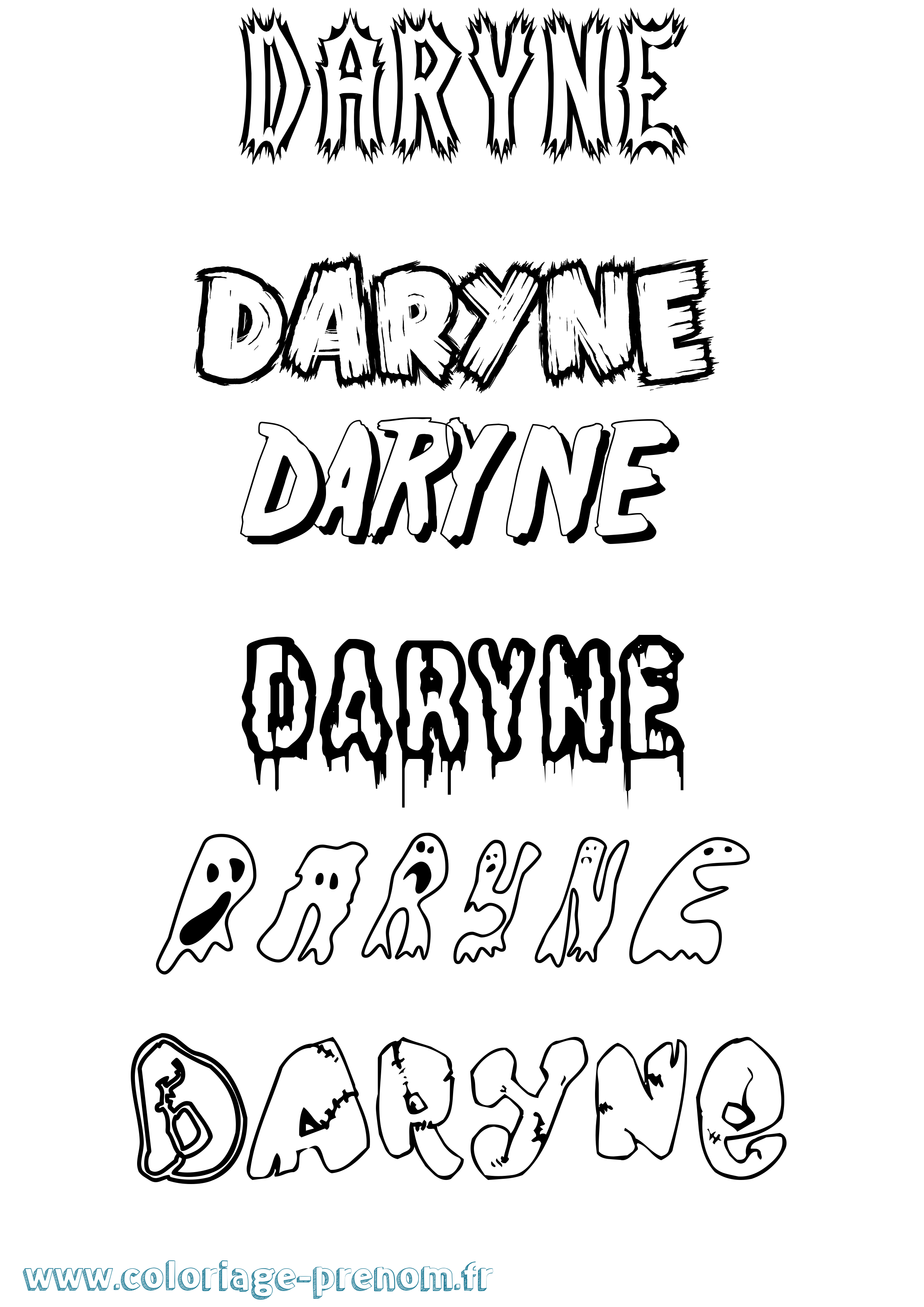 Coloriage Daryne Frisson Coloriage prénom Daryne Frisson