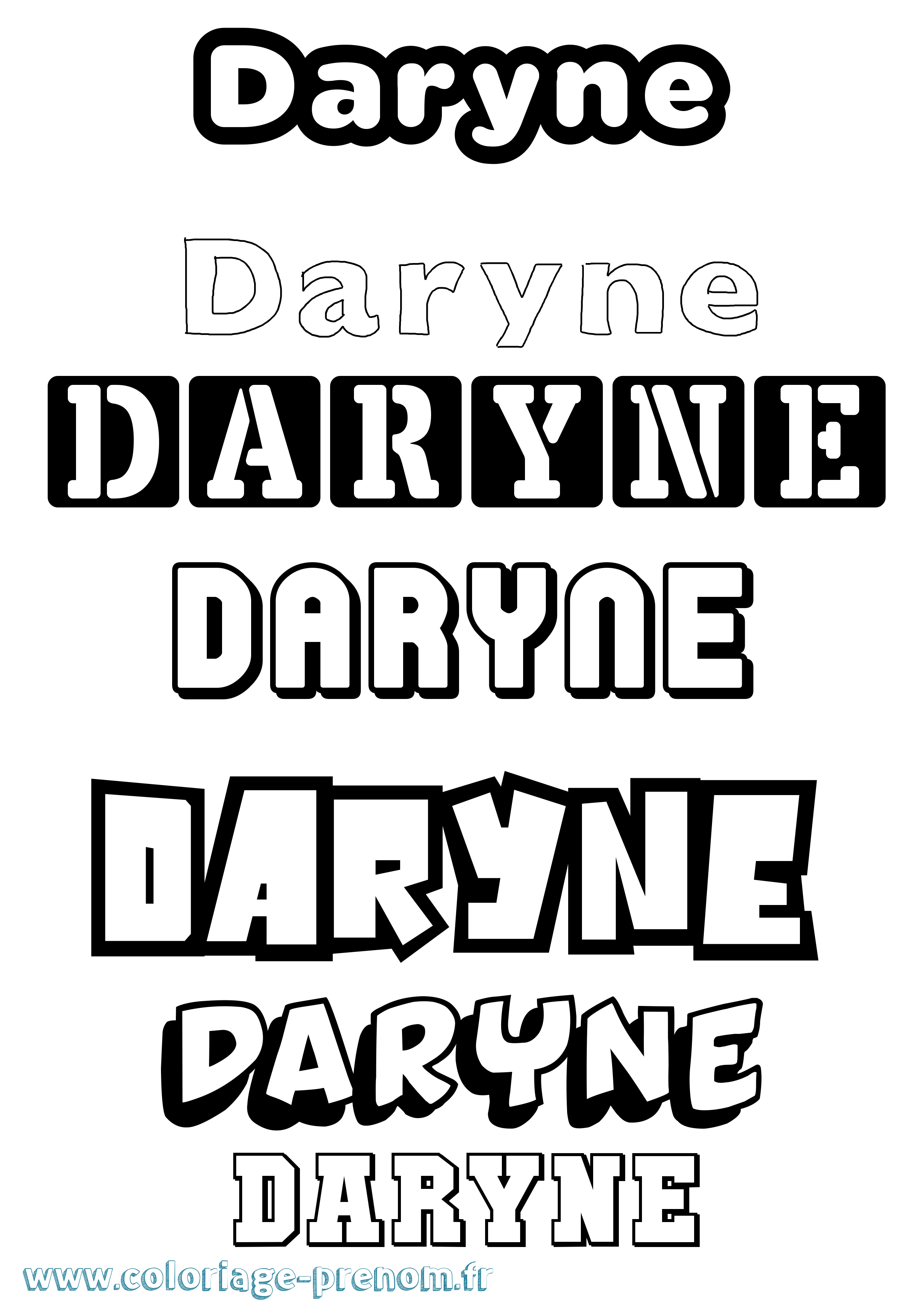 Coloriage Daryne Simple Coloriage prénom Daryne Simple
